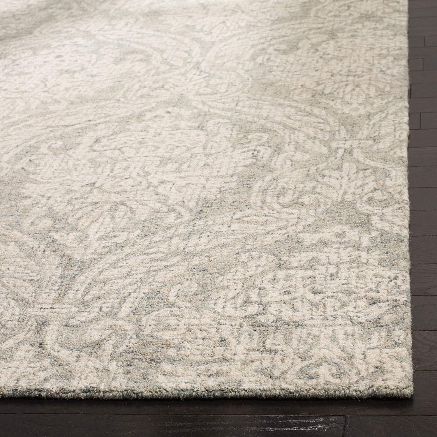 Abstract ABT204 Handmade Indoor Area Rug - Ivory/Grey - 4'x6' - Safavieh