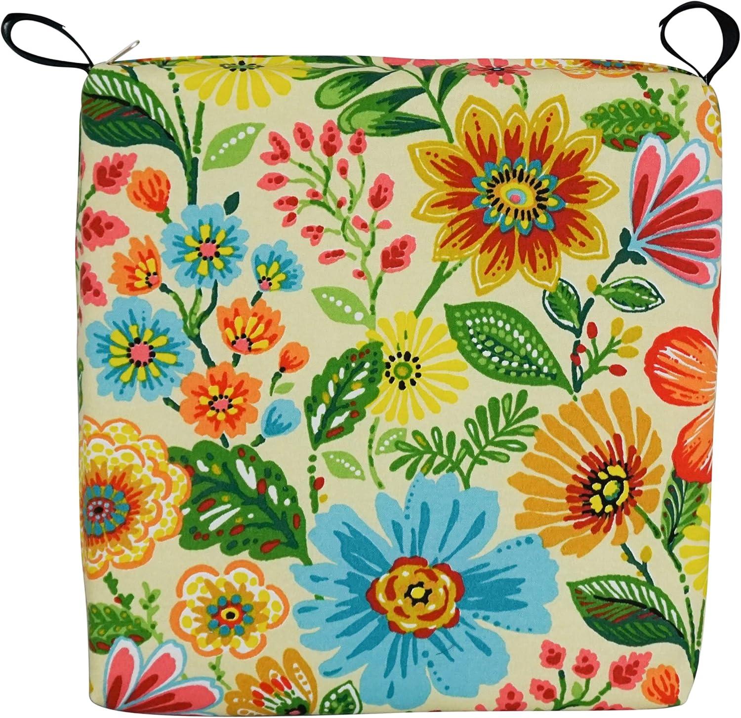 Blazing Needles Set of 4 Outdoor Chair Cushions, Gregoire Chamomile
