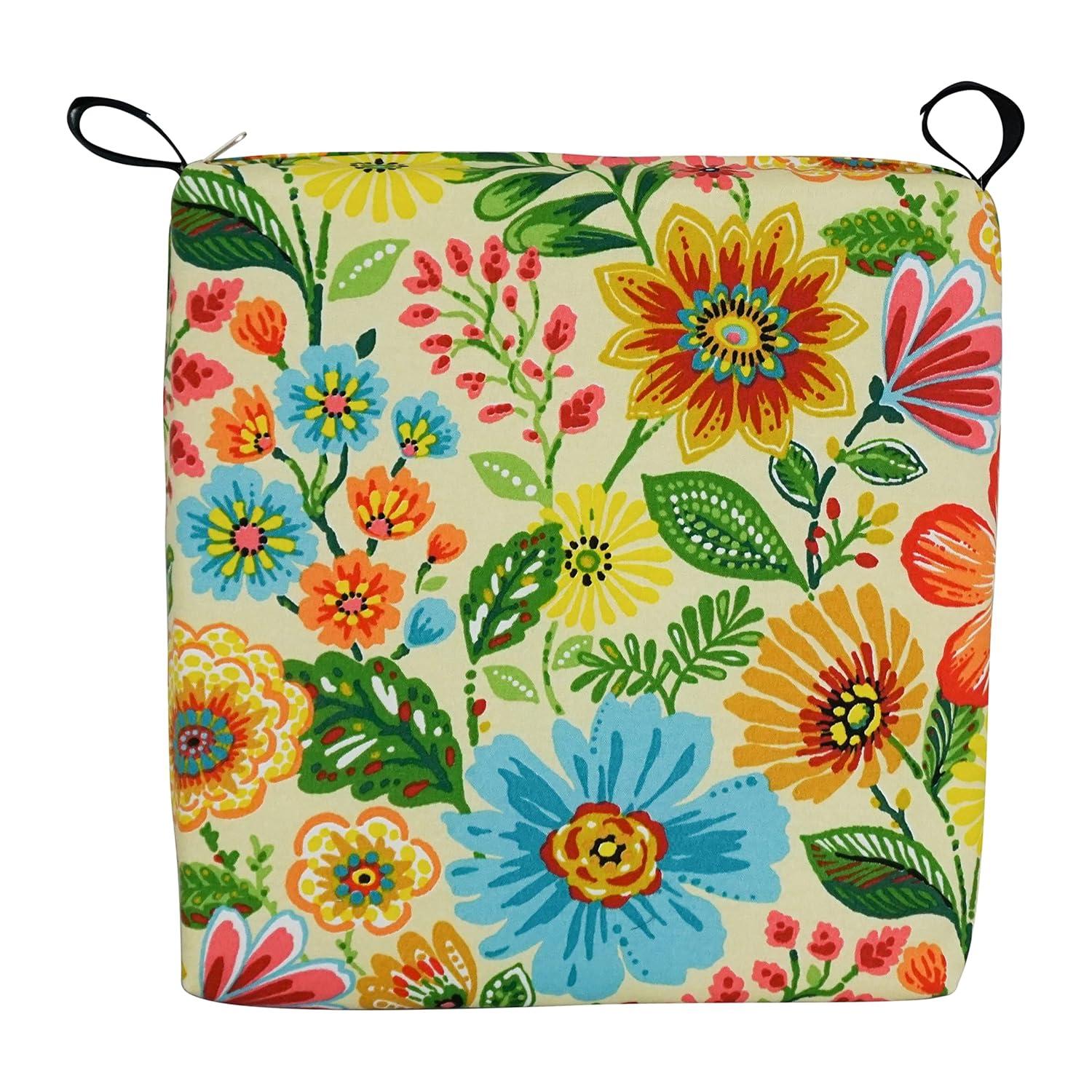 Blazing Needles Set of 4 Outdoor Chair Cushions, Gregoire Chamomile