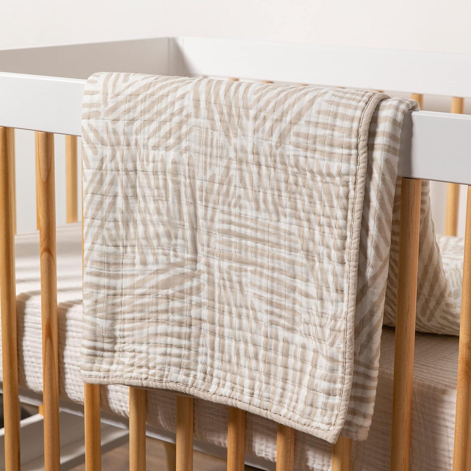 Oat Stripe Quilt In 3-Layer Muslin Cotton