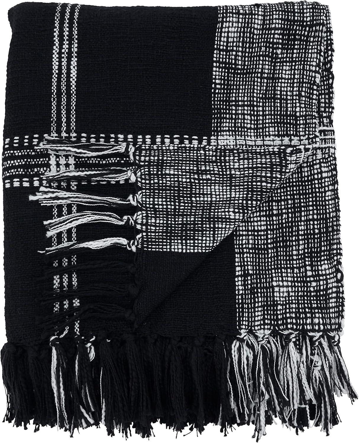 50"x70" Oversized Plaid Cotton Throw Blanket - Saro Lifestyle