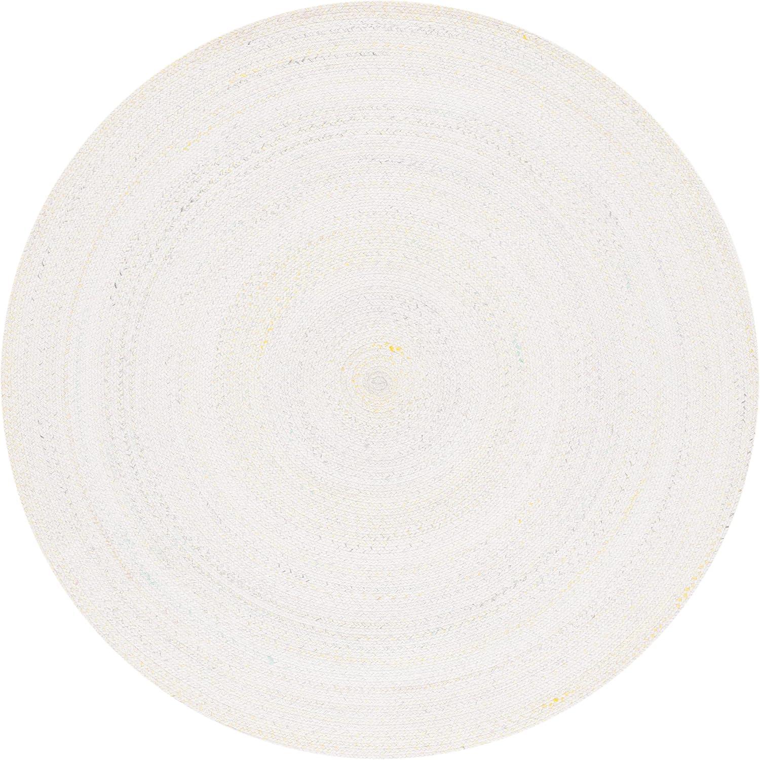 Braided BRD804 Hand Woven Area Rug - Ivory/Yellow - 3' round - Safavieh.