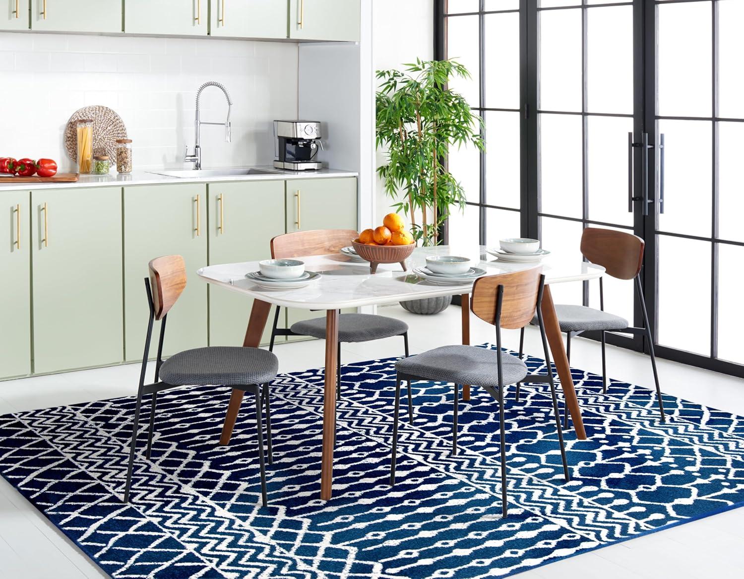 Tulum TUL270 Power Loomed Indoor Area Rug - Navy/Ivory - 9'x12' - Safavieh