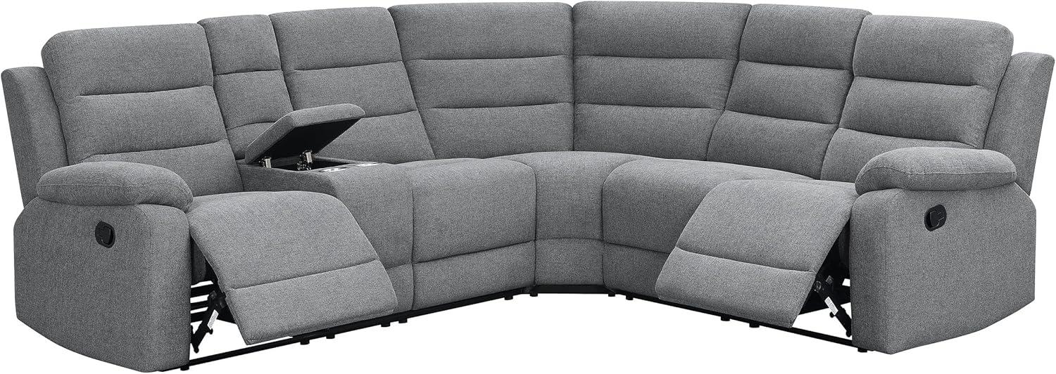 David 3-piece Upholstered Motion Sectional with Pillow Arms Smoke