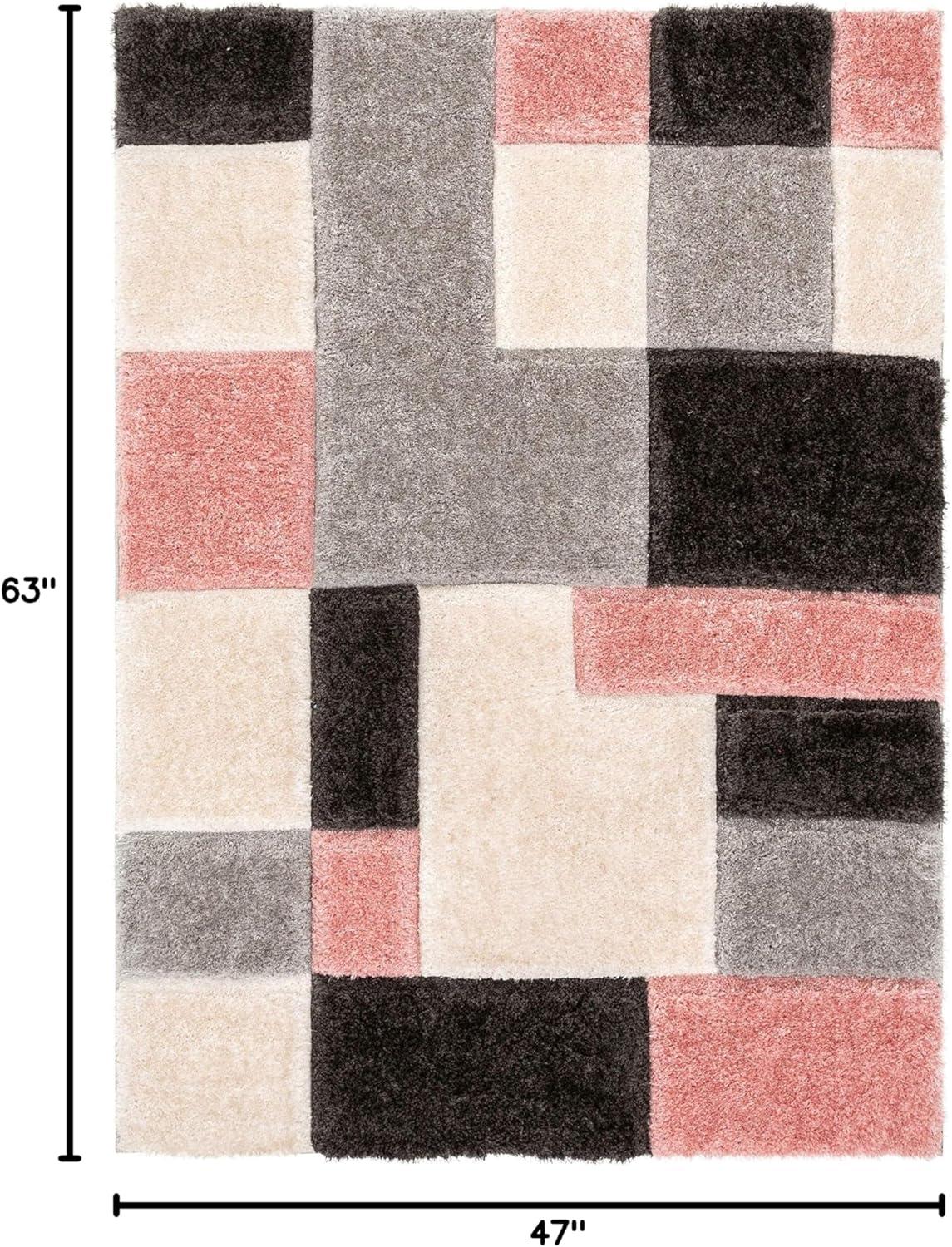 San Francisco Geometric Blush/Cream/Black Area Rug