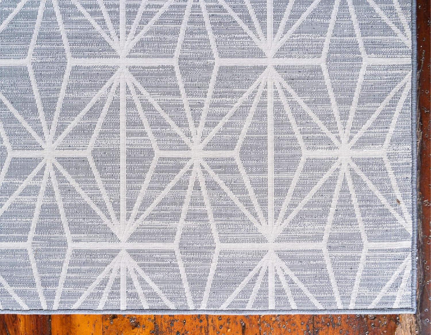 Jill Zarin Uptown Collection Area Rug - Fifth Avenue (8'  x 10' Rectangle Navy Blue/Ivory)