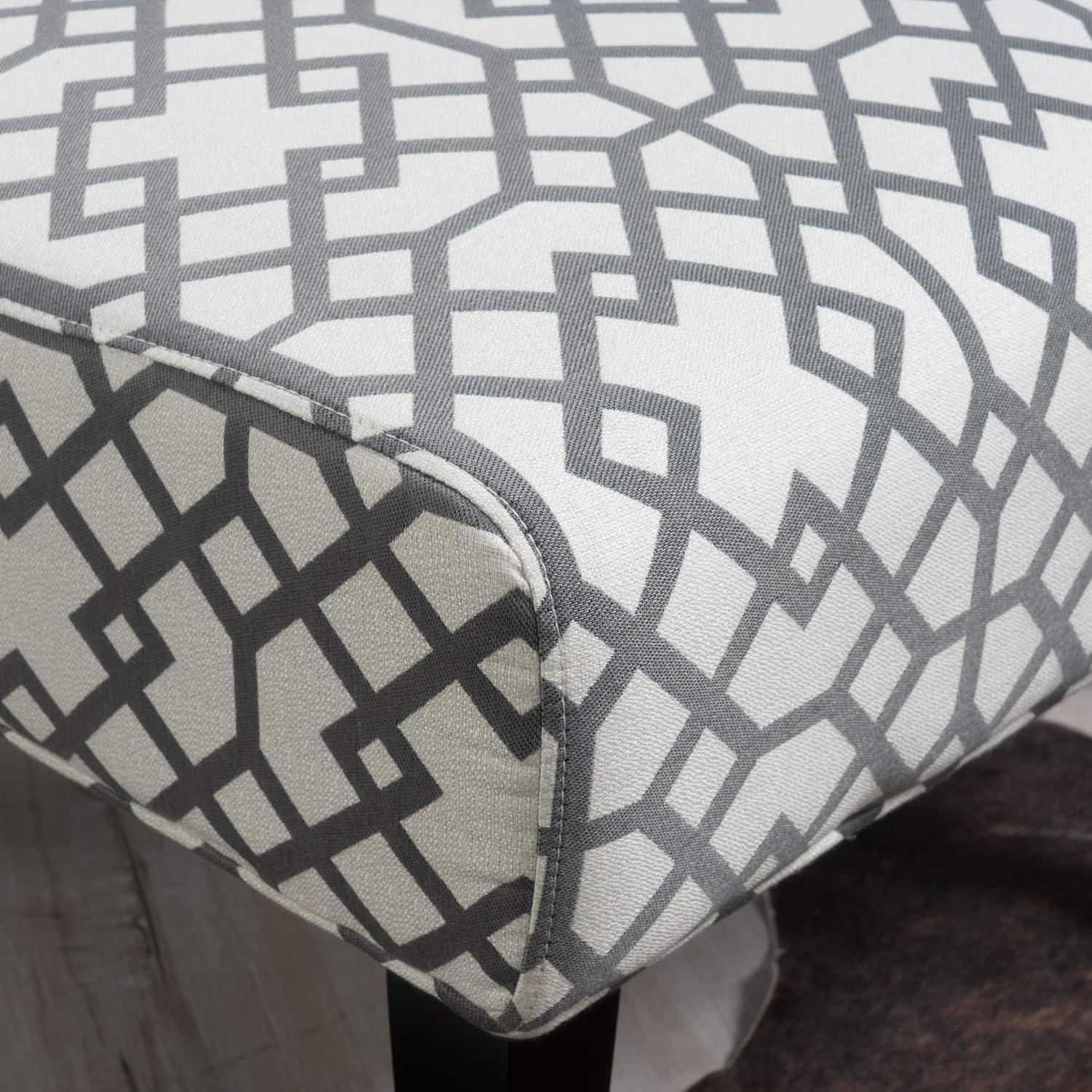 Kassi Accent Chair Gray Geometric Patterned - Christopher Knight Home: Polyester Upholstery, Rubberwood Frame