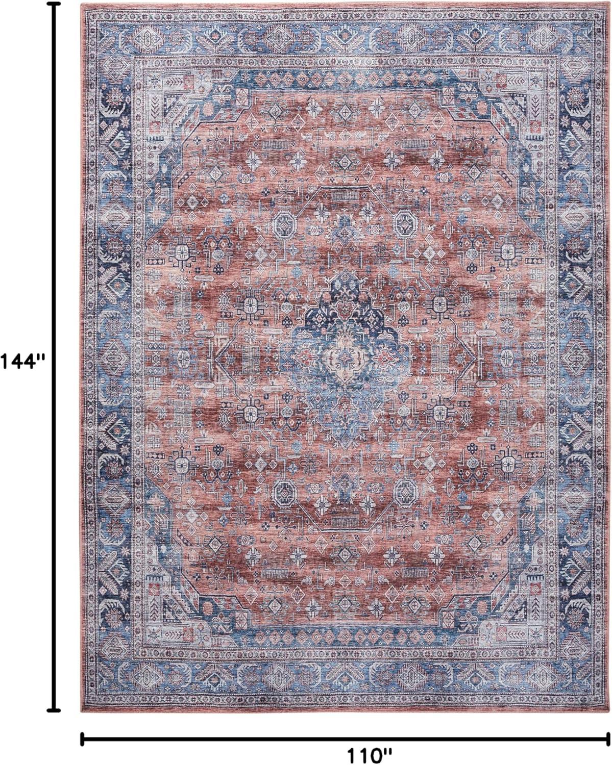 Nourison Brilliance Machine Washable 9'2" x 12' Blue/Multi Vintage Indoor Rug