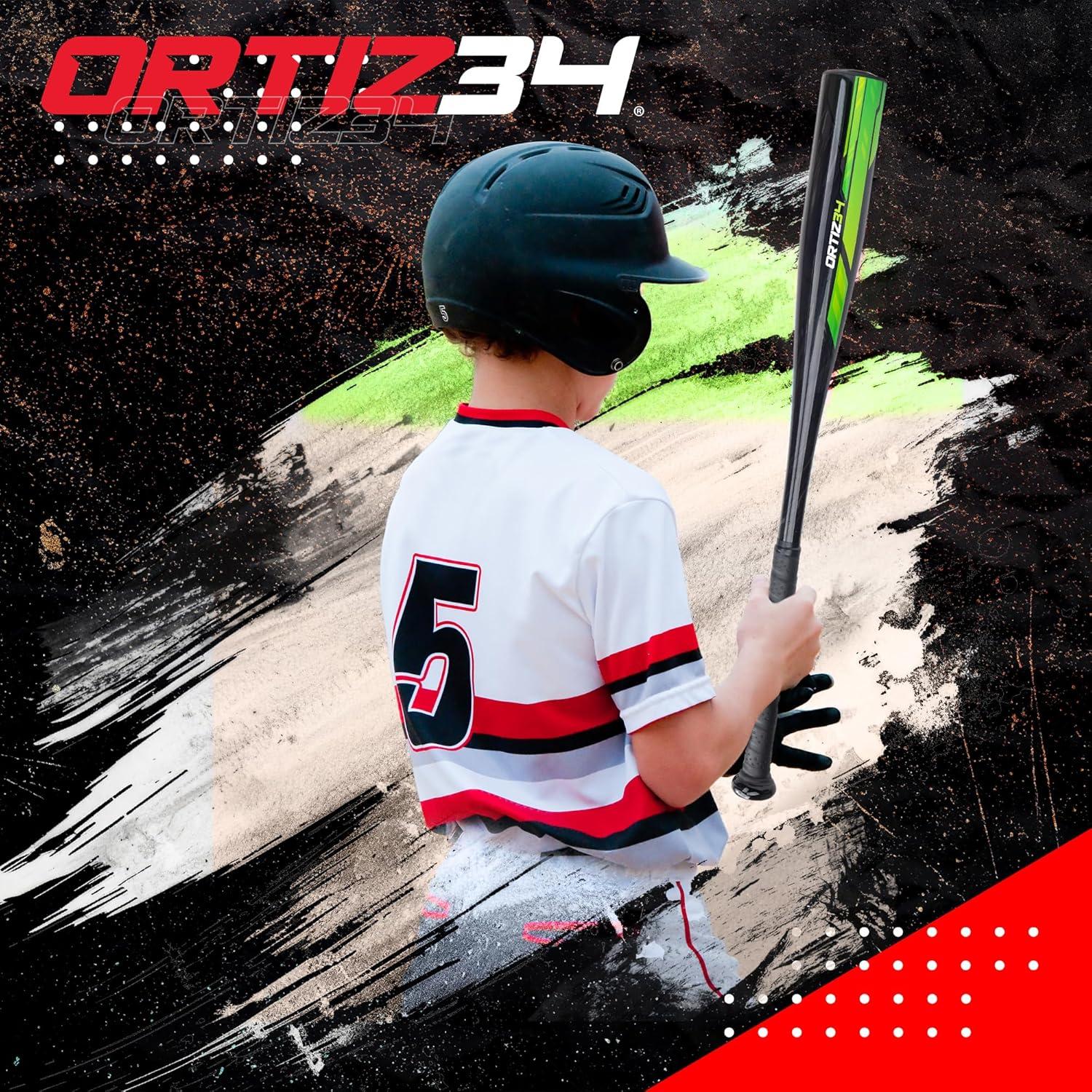 Ortiz34 Youth T-Ball Set, 25” Signature Aluminum T-Ball Bat with -10 Drop, Foam Core T-Ball, 9” Lightweight Youth Glove, Vibrant Graffiti Print