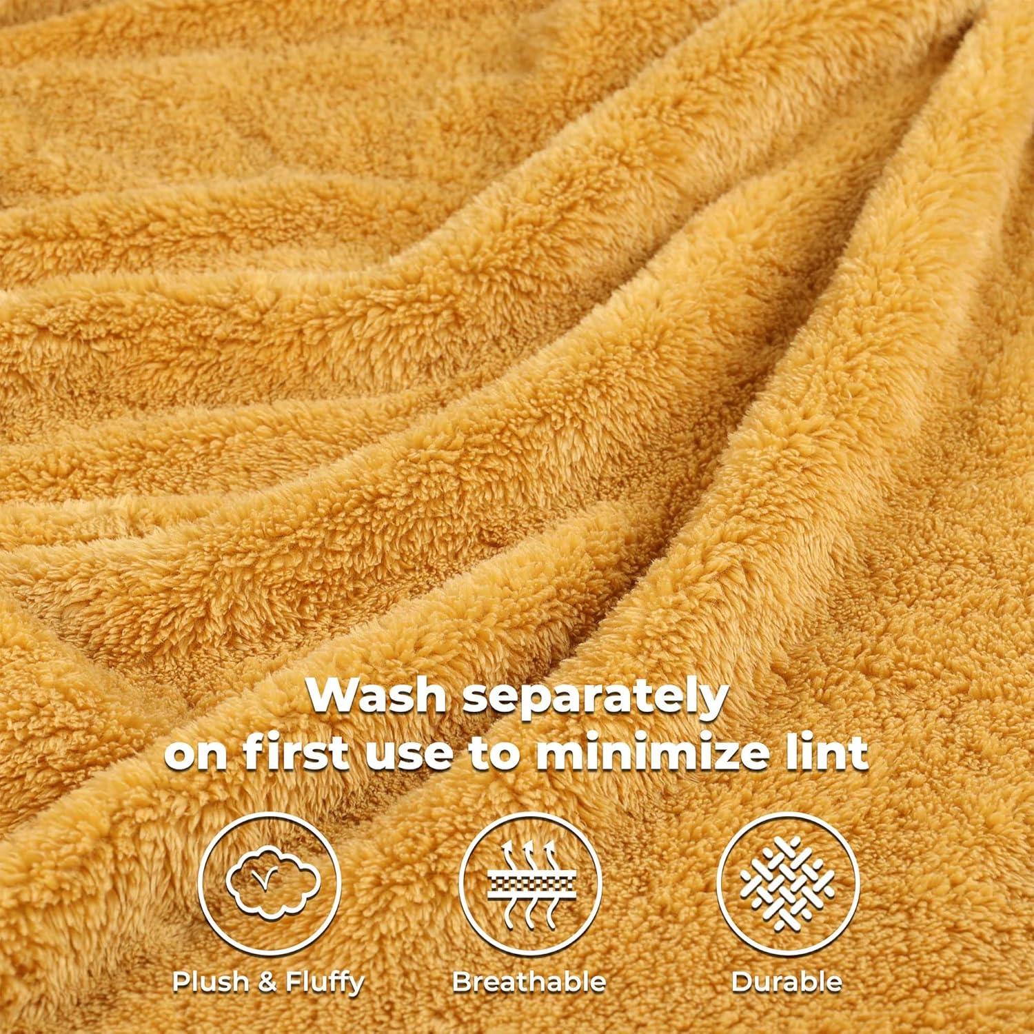 Superior Solid Polyester Reversible All-Season Fleece Throws Blanket