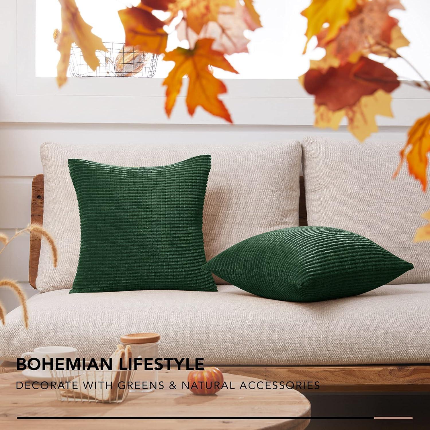 Deconovo Decorative Velvet Throw Pillow Covers, Set of 2, Soft & Elegant Cushion Covers for Sofa, Bedroom, Living Room & Home Decor, Wave/Cream White, 16x16 Inch