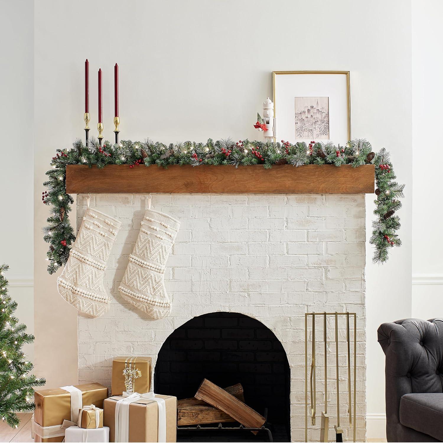 National Tree Company 9ft. Crestwood Spruce Garland with Clear Lights