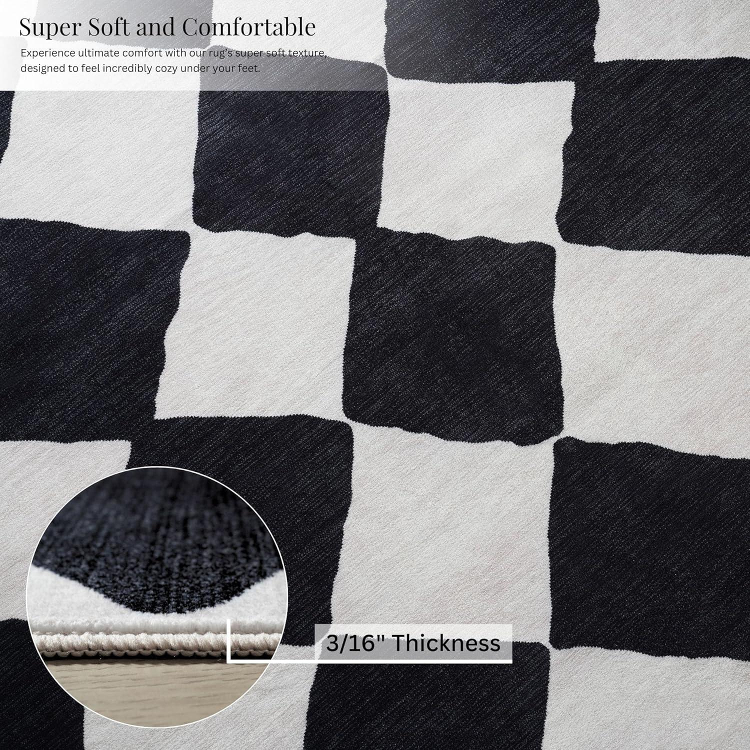 Corrigan Studio® Haylee Super Lightweight Plastic Straw Rug Checkered Black/White Outdoor Area Rug