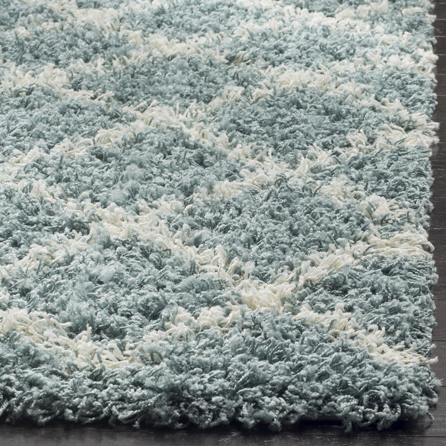 Dallas Shag SGD257 Power Loomed Indoor Accent Rug - Seafoam/Ivory - 3'x5' - Safavieh.
