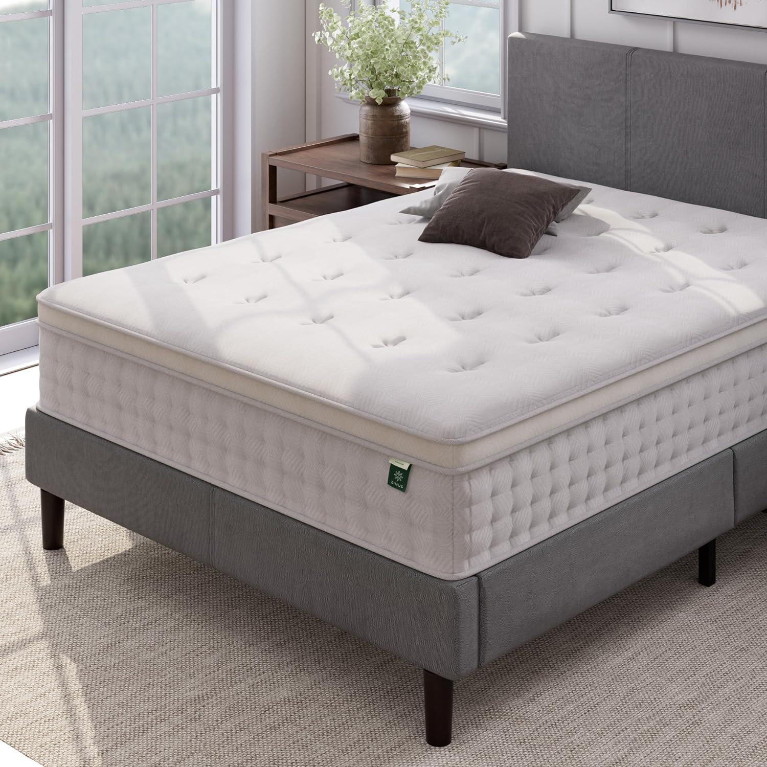 Zinus Euro Top 12" Hybrid Mattress - Comfort Foam and Pocket Spring, Adult, Full