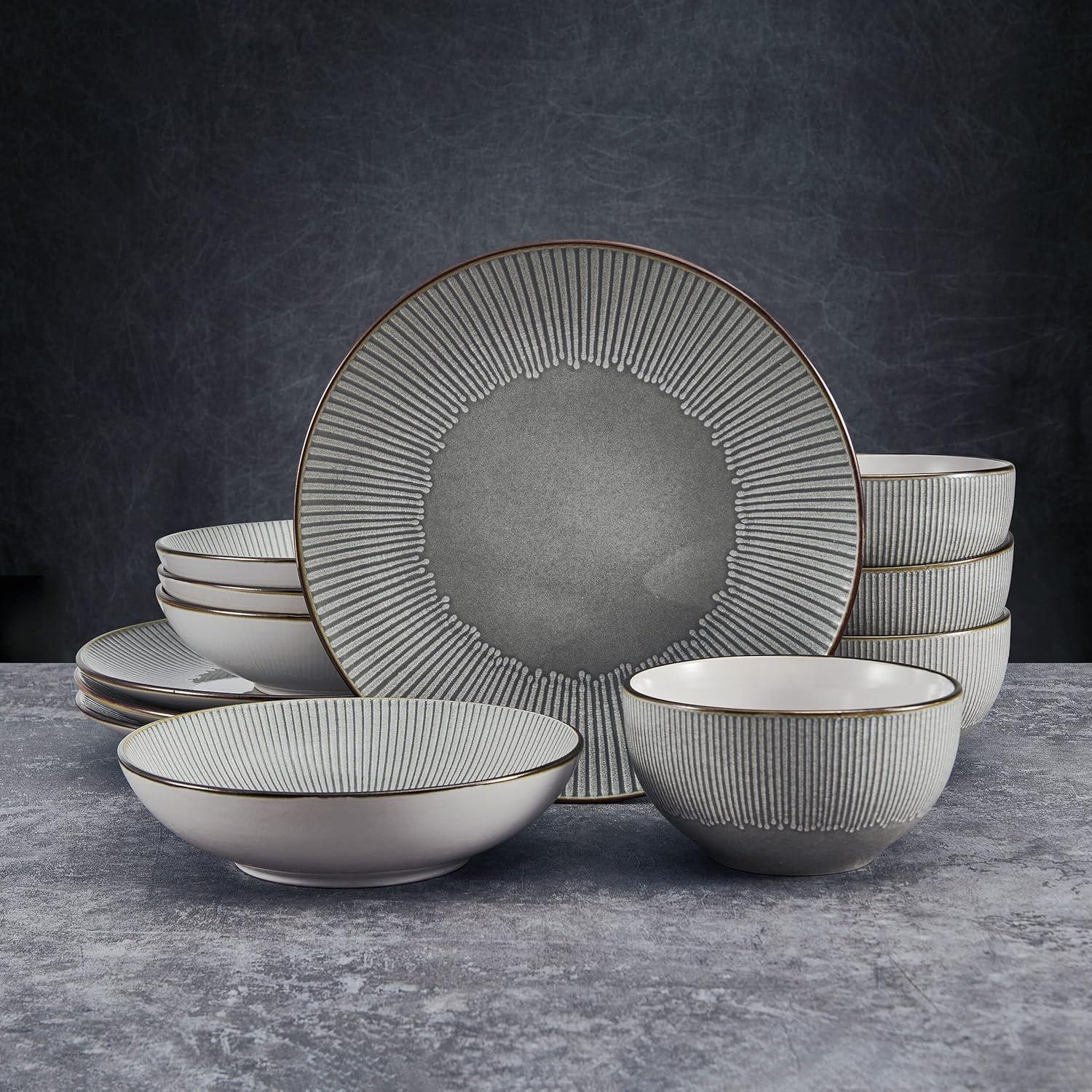 Arlie 12-Piece Stoneware Dinnerware Set, Service for 4