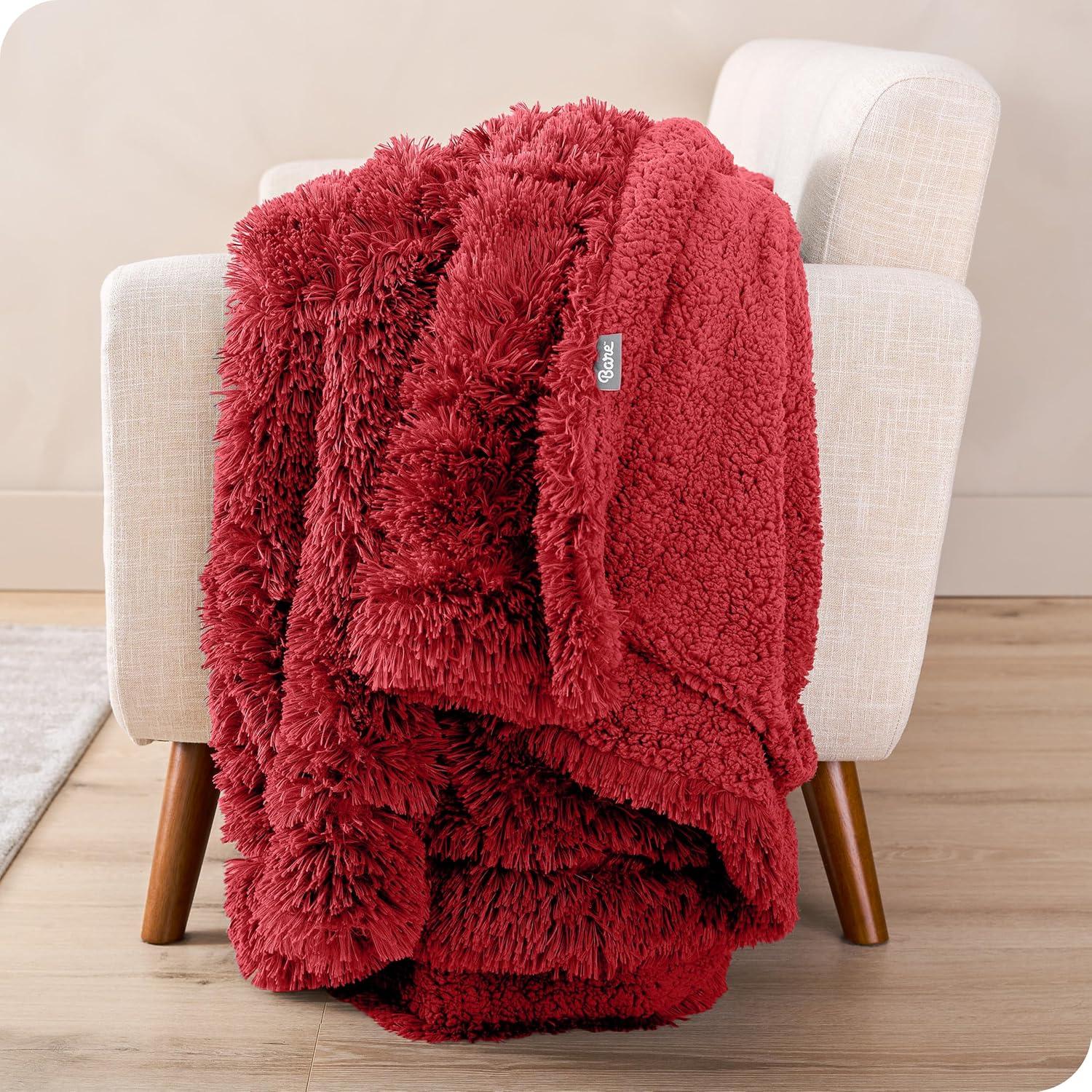 Bare Home Shaggy Faux Fur Sherpa Blanket
