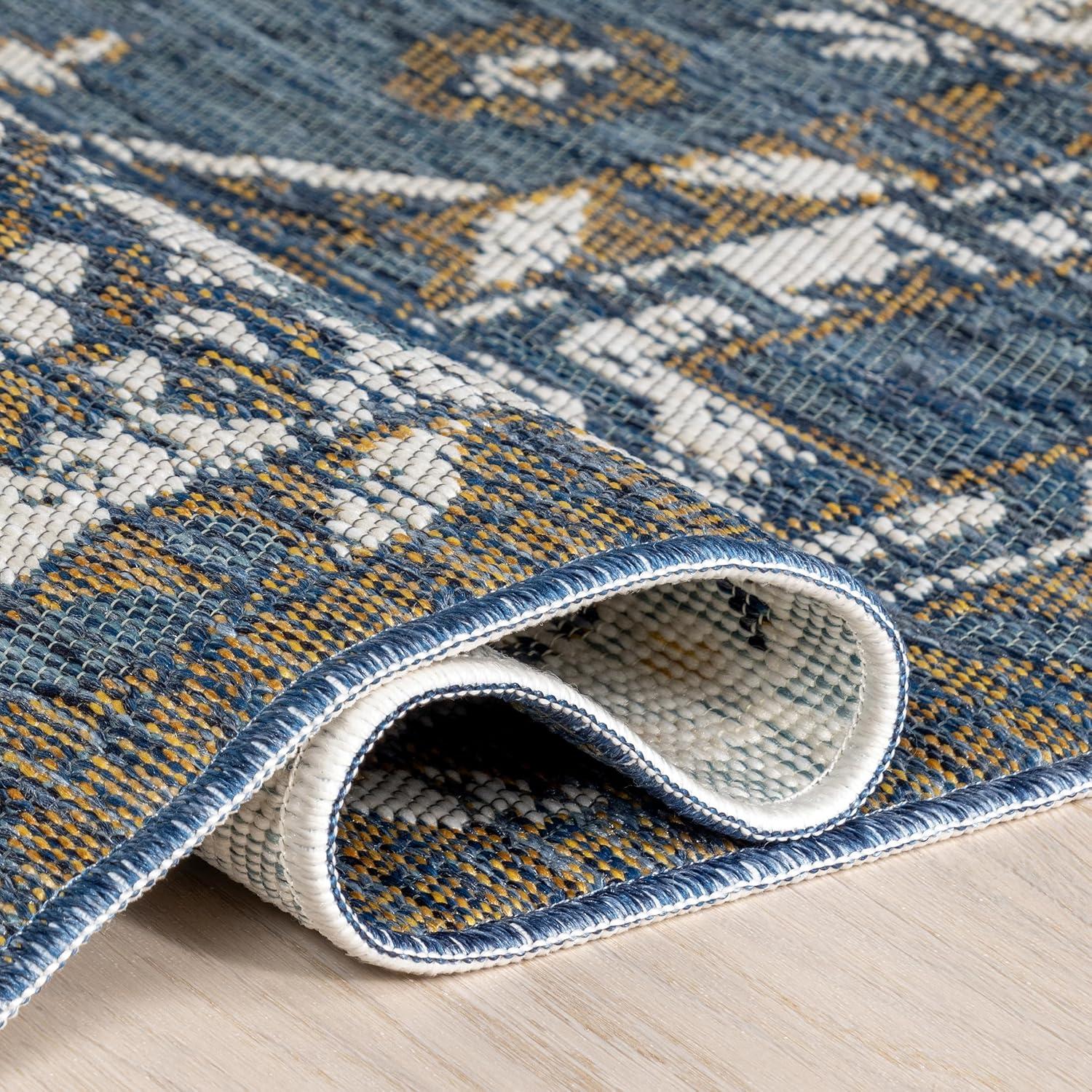 Nuloom Jamie Indoor/Outdoor Reversible Area Rug, 5' x 8', Cream & Blue