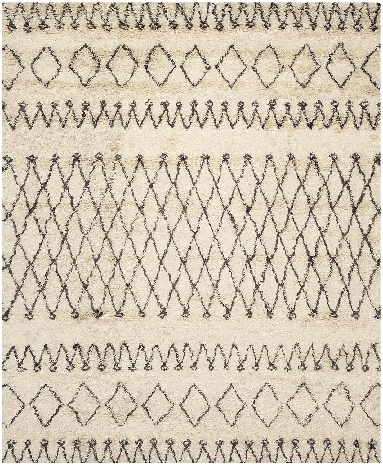 Casablanca CSB851 Hand Tufted Indoor Area Rug - Ivory/Dark Brown - 8'x10' - Safavieh