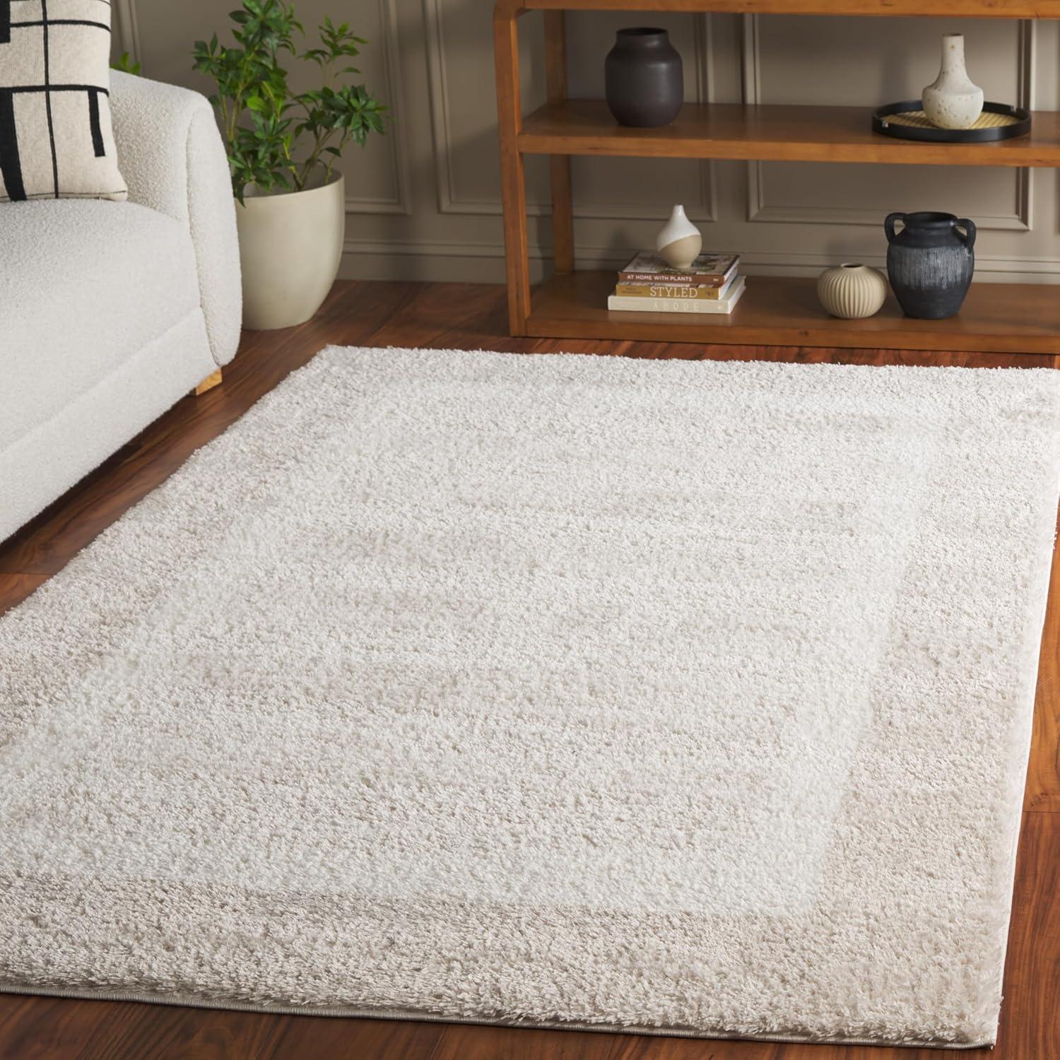 August Shag 900 AUG900 Power Loomed Indoor Area Rug - Ivory - 4'x6' - Safavieh