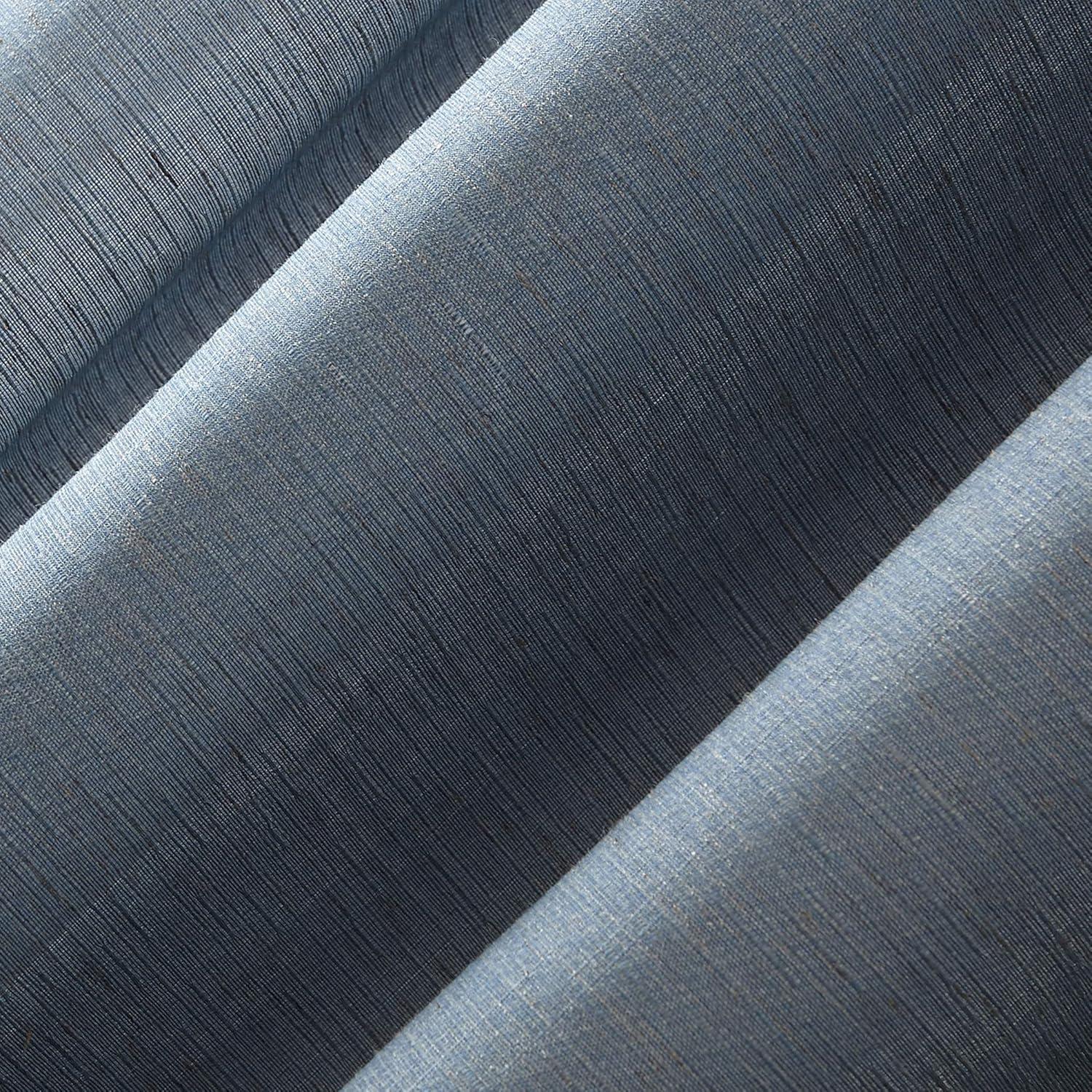 No. 918 Daniela 1-Piece Linen Blend Semi-Sheer Rod Pocket Curtain Panel, 54"x95", Denim Blue