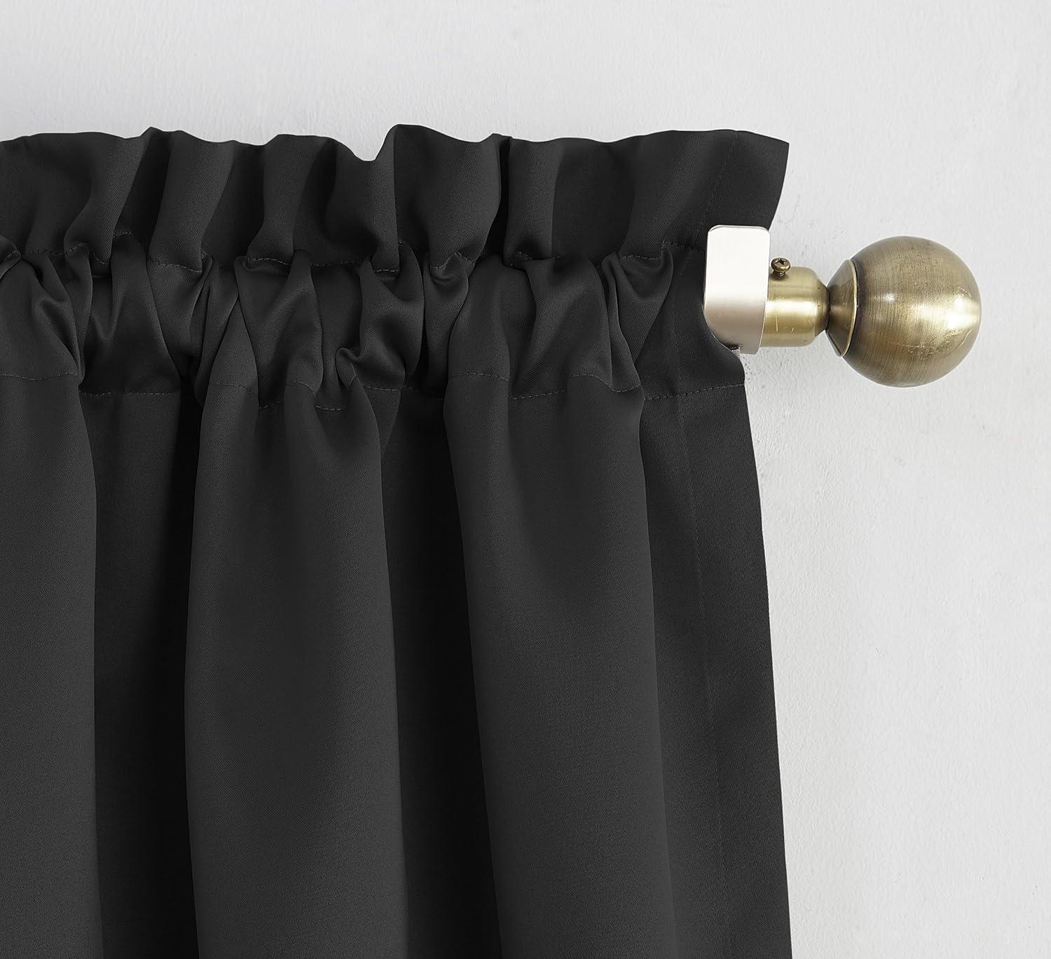 40"x63" Sun Zero Blackout Kenneth Energy Saving Rod Pocket Curtain Panel Black: Noise Reduction, Energy Efficient
