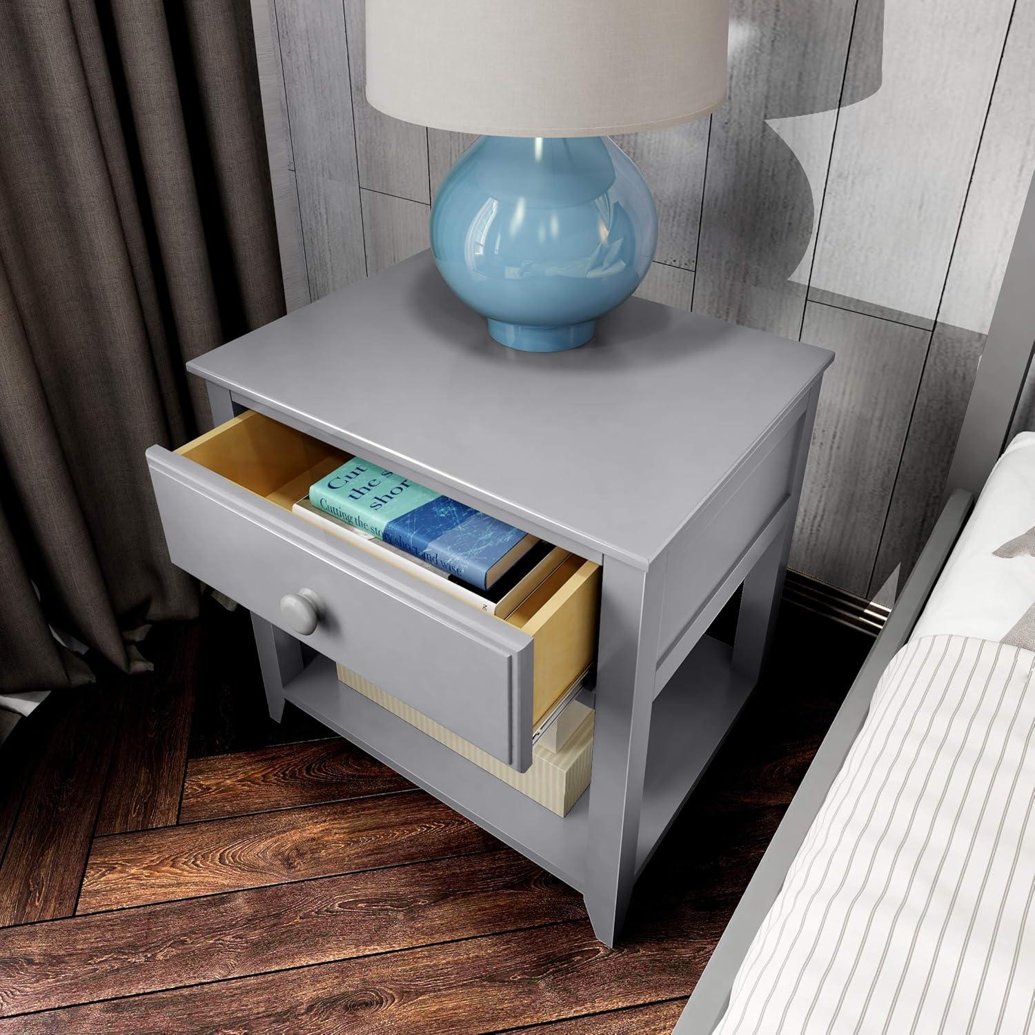 Max & Lily Nightstand with Drawer and Shelf