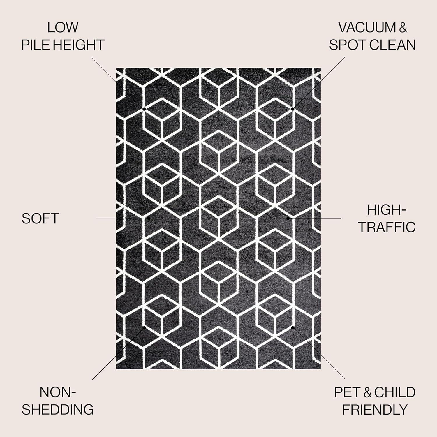 Tumbling Blocks Modern Geometric Area Rug - JONATHAN Y