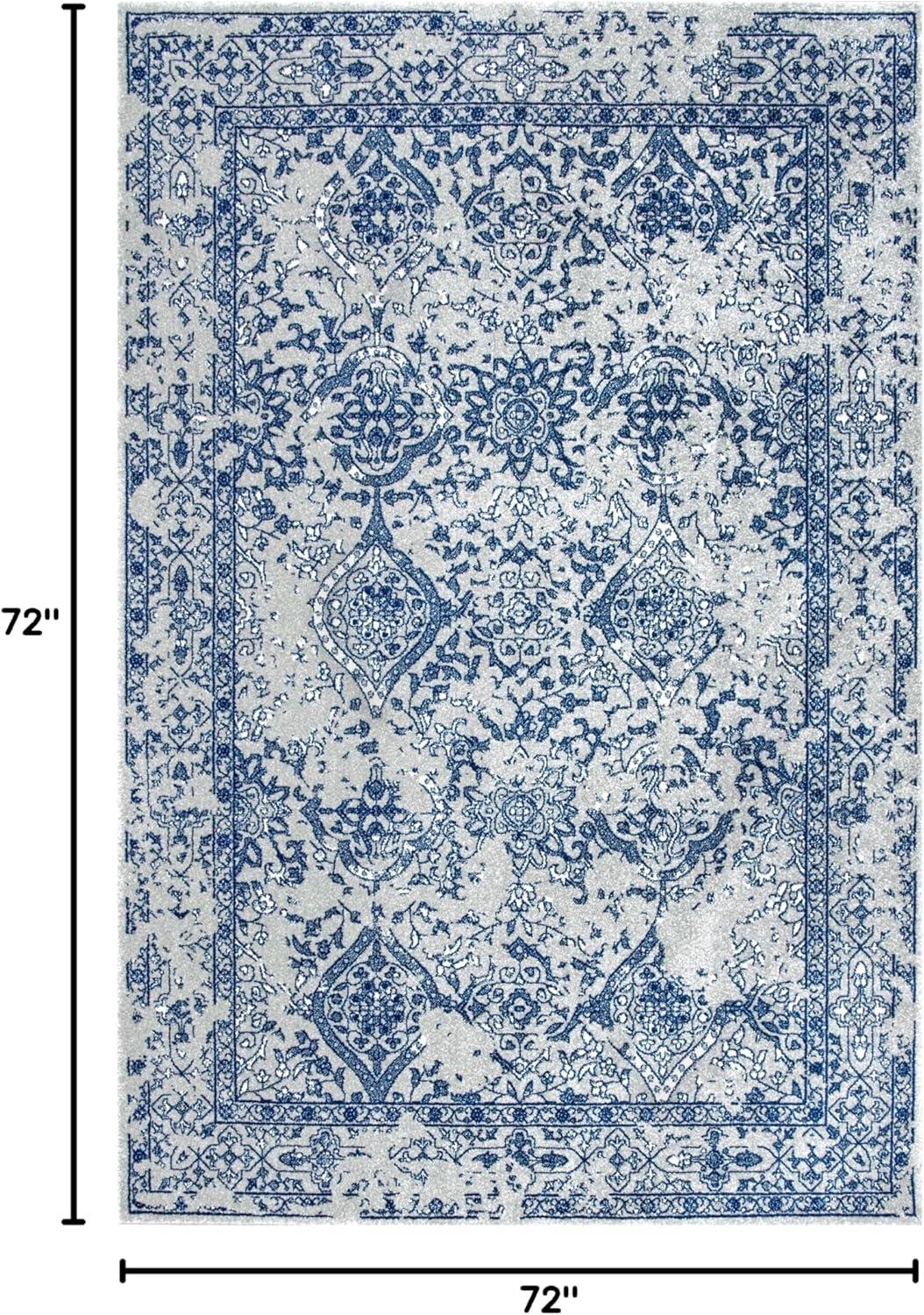 Nuloom Odell Oriental/Persian 6 Square Indoor Area Rug for Living Room Bedroom Dining Room Kitchen, Blue/Ivory