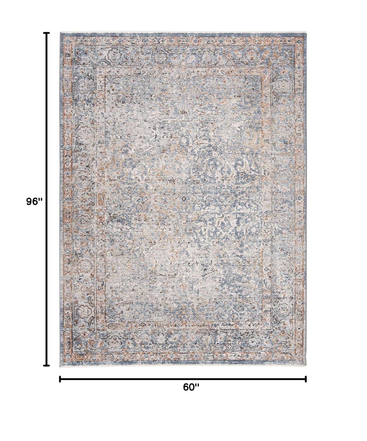 Montgomery Dreamy Blue Rectangular 4' x 6' Easy-Care Area Rug