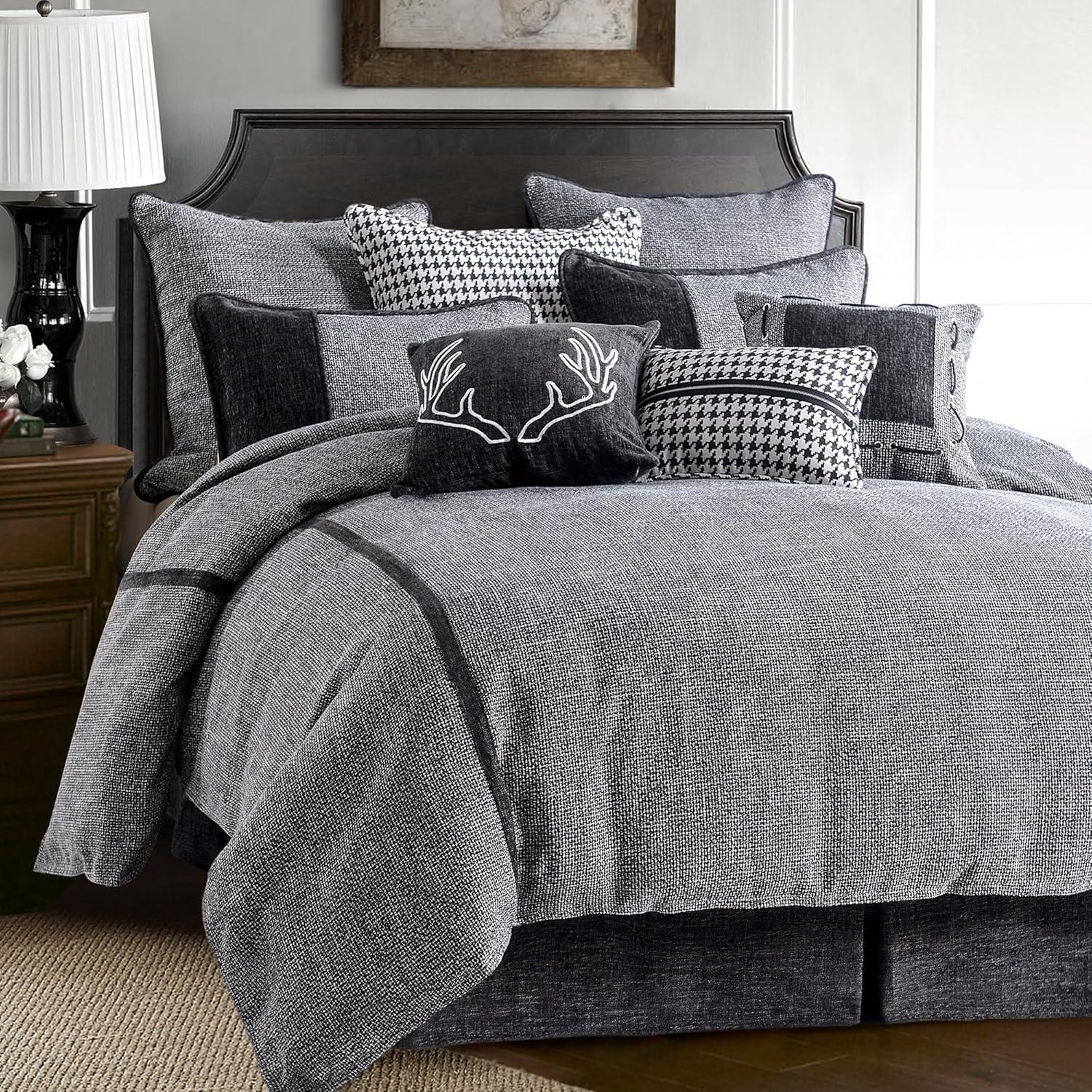 Hamilton Black and White Tweed Queen Cotton Duvet Cover Set