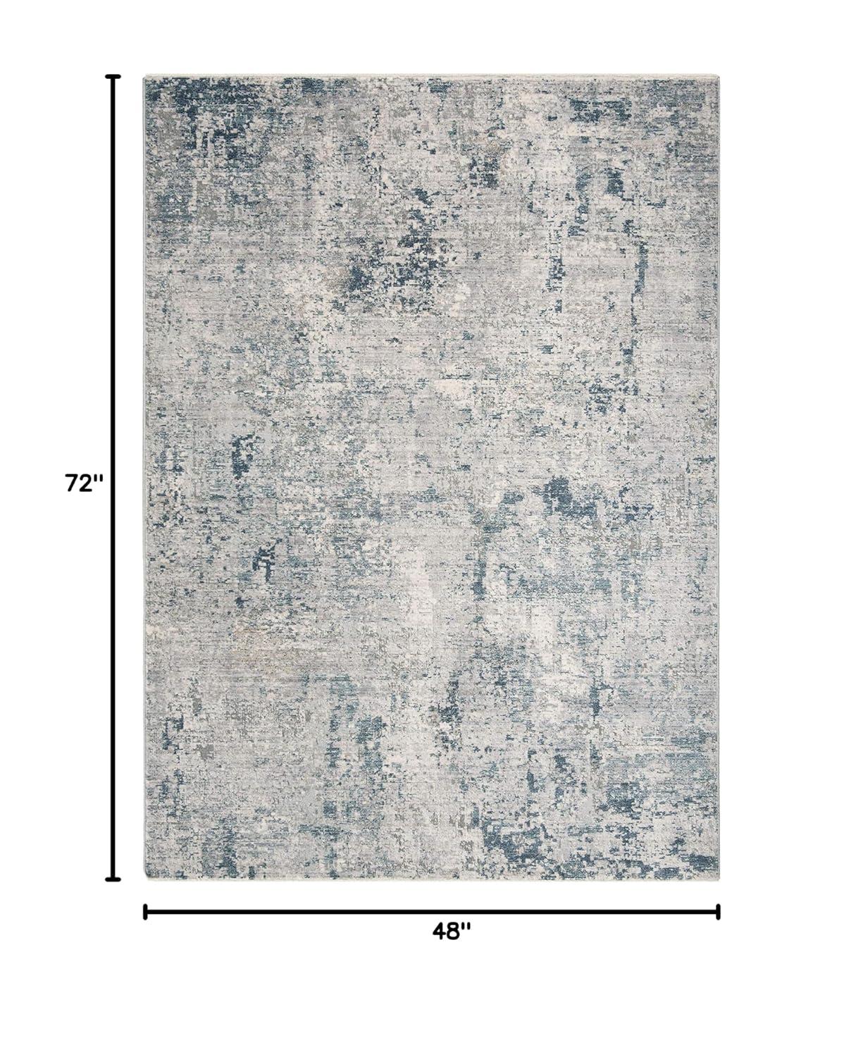 SAFAVIEH Winston Coretta Abstract Overdyed Polyester Area Rug, Grey/Blue, 4' x 6'
