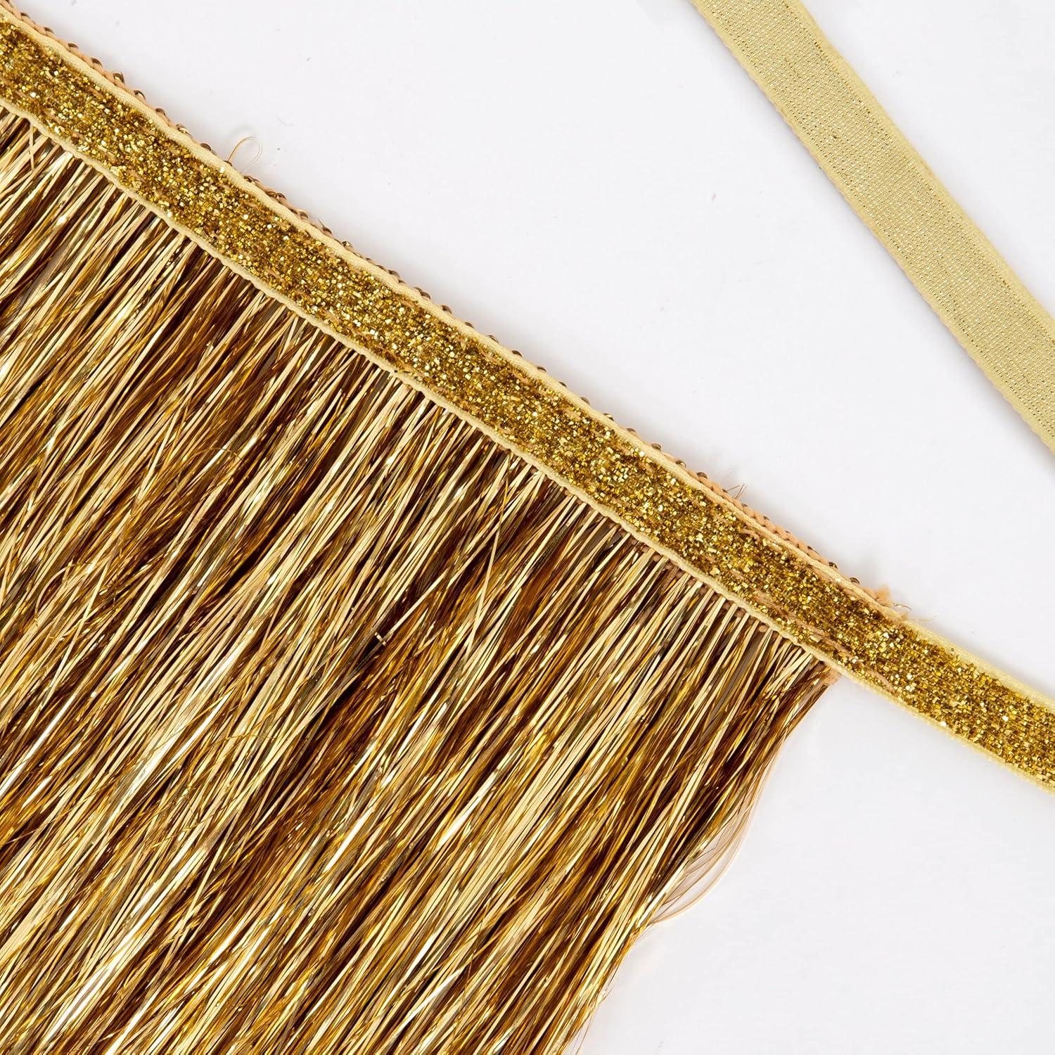 Meri Meri Gold Tinsel Fringe Garland (10' with excess cord - Pack of 1)