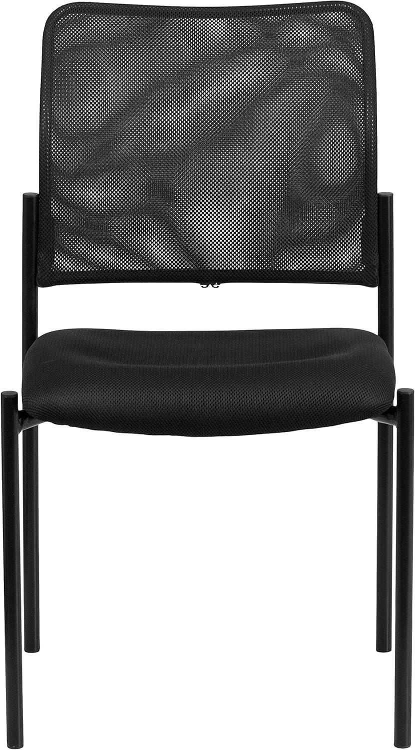 Flash Furniture Comfort Black Mesh Stackable Steel Side Chair