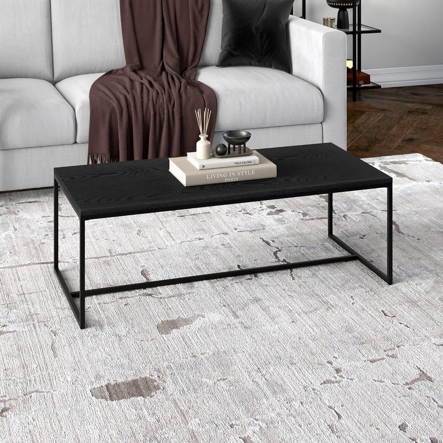 Henn&Hart 47" Black Coffee Table