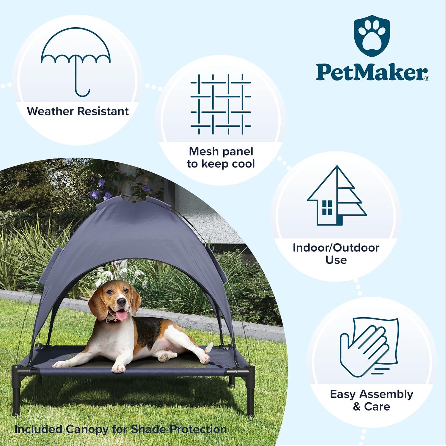 Petmaker PETMAKER 30x24 Elevated Dog Bed with Canopy