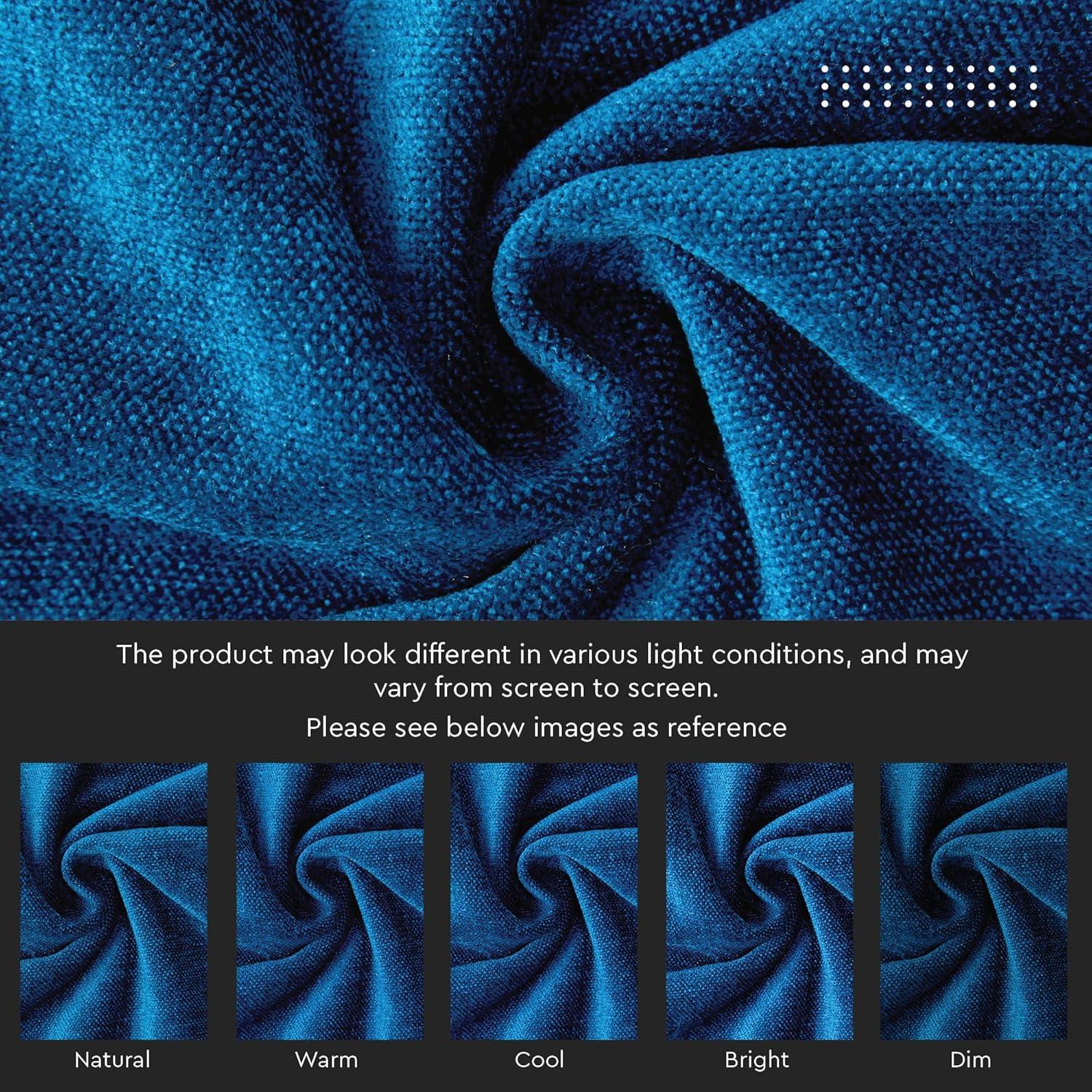 PAVILIA Set of 2 Throw Pillow Covers, Decorative Velvet Square Cushion Cases for Bed Sofa Couch Bedroom Living Room, Navy Blue/20 x 20