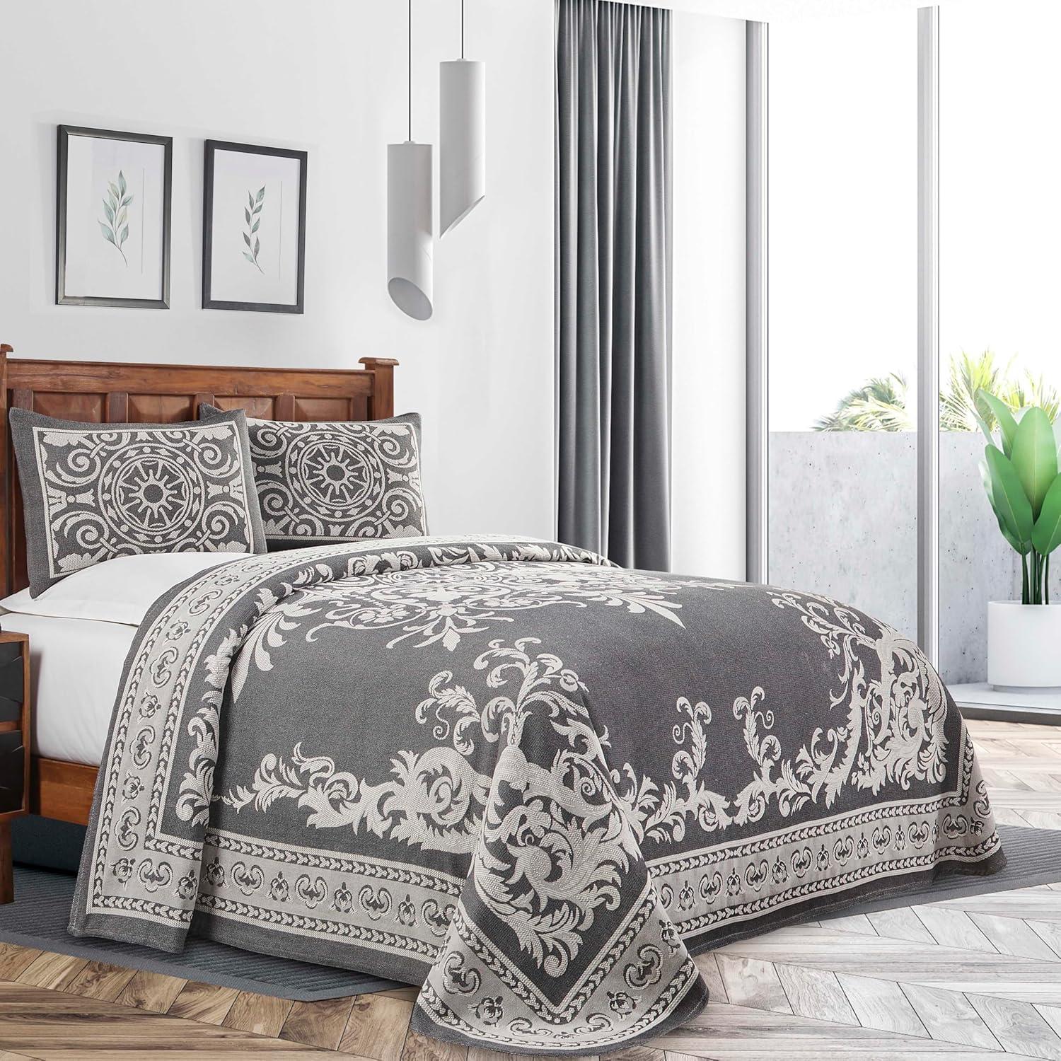 Superior Rio Lightweight Cotton Blend Woven Jacquard Traditional Medallion Bedspread/Coverlet Set