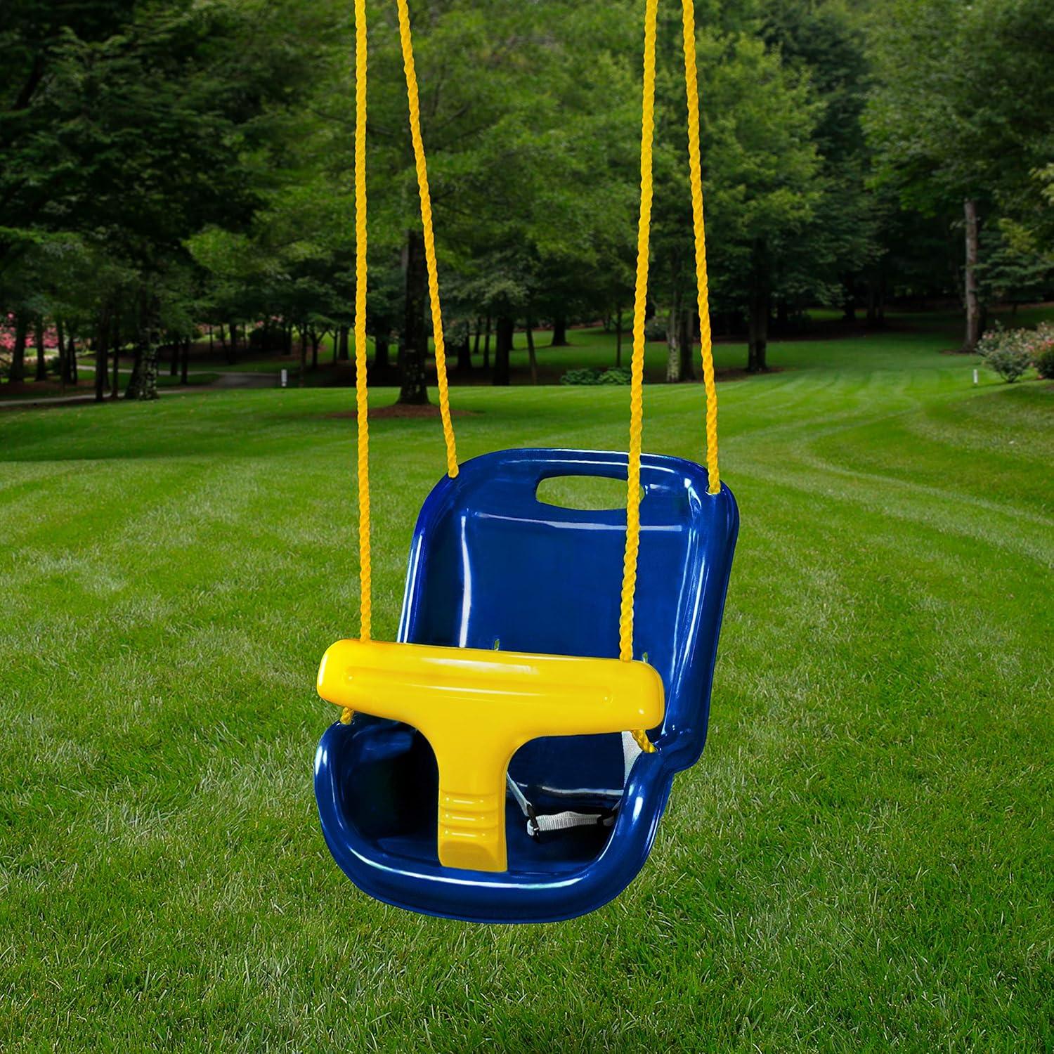Swing-N-Slide Infant Swing, Safe and Study Toddler Swing for Swing Set- Green with Yellow Rope