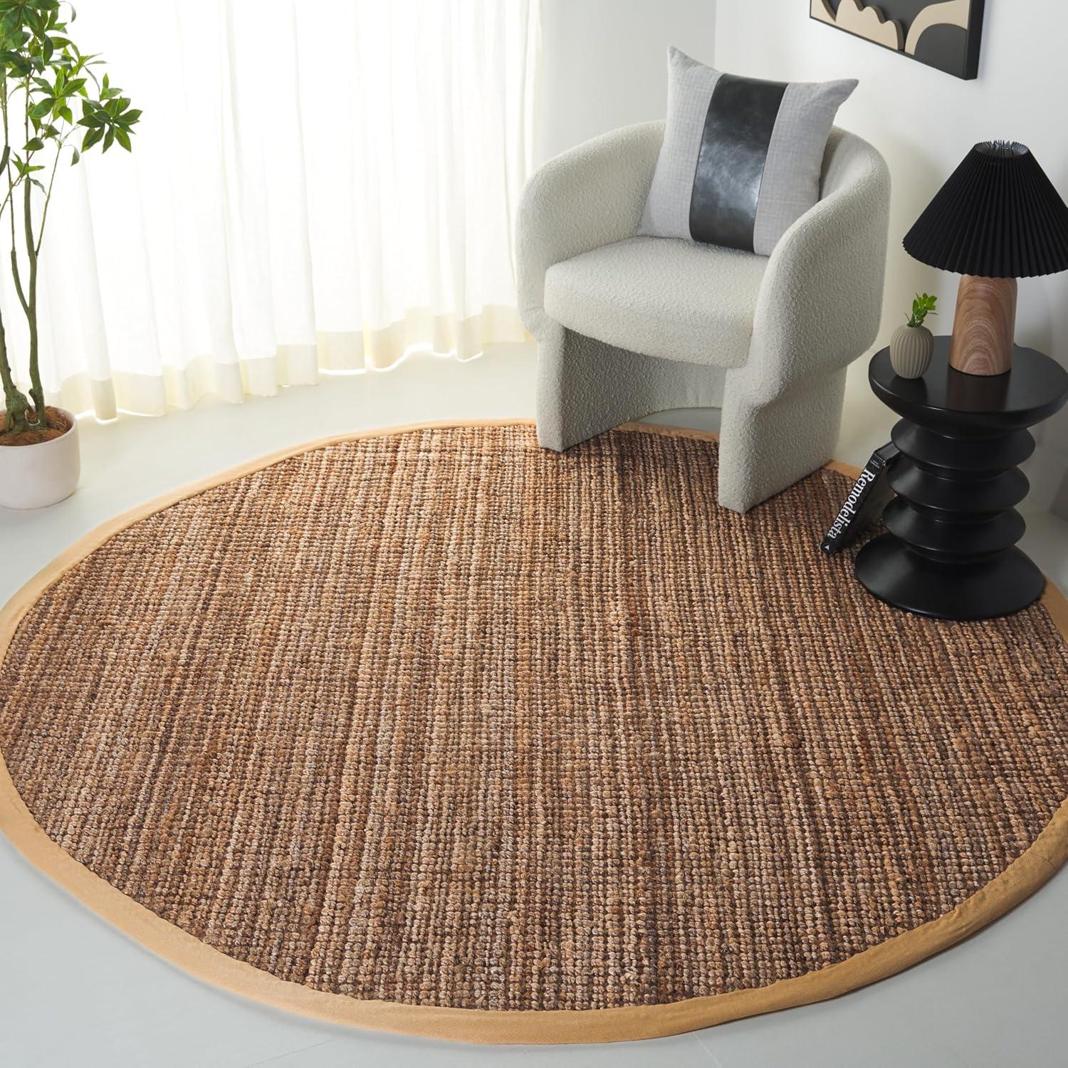 Natural Fiber NF747 Hand Woven Indoor Area Rug - Natural - 9' Round - Safavieh.