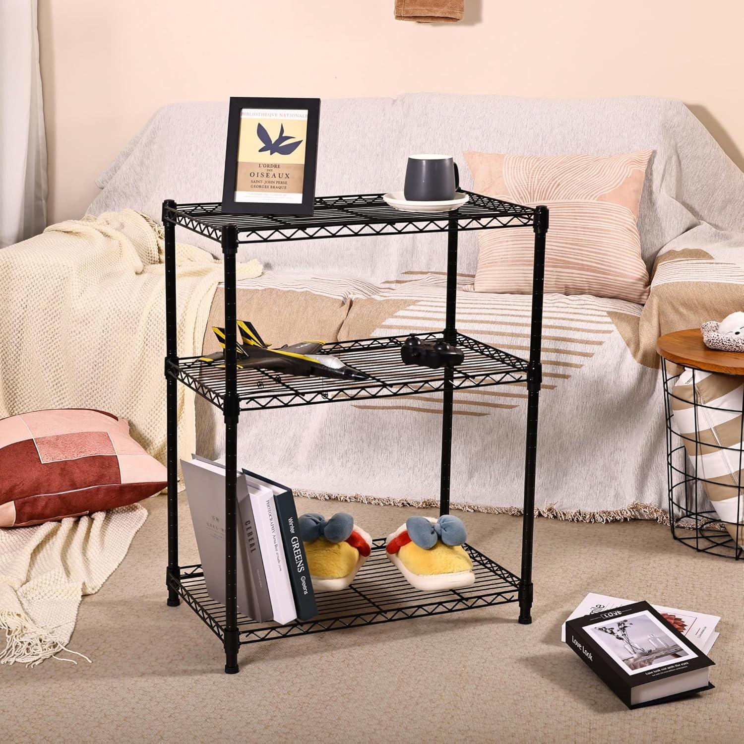 Elevon Black Steel 4-Shelf Adjustable Heavy Duty Storage Unit