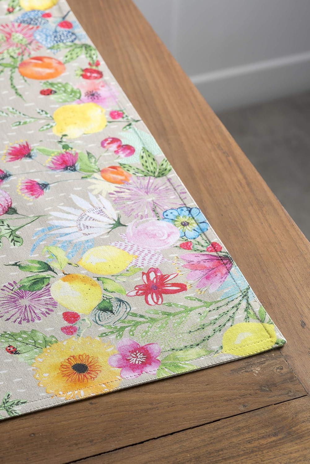 Spring Floral Cotton Rectangular Placemats Set of 4