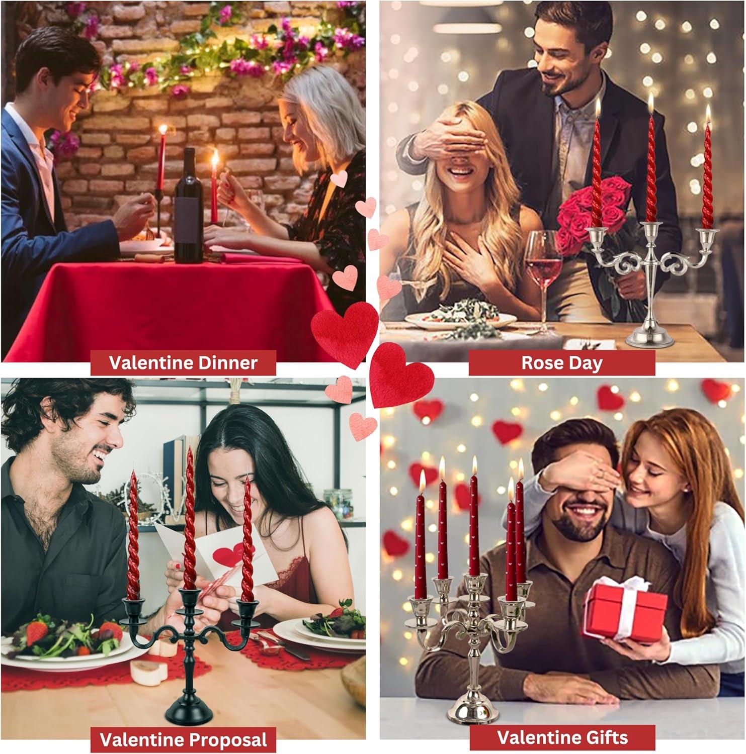 Black Metal Taper Candlestick Holders Set of 2