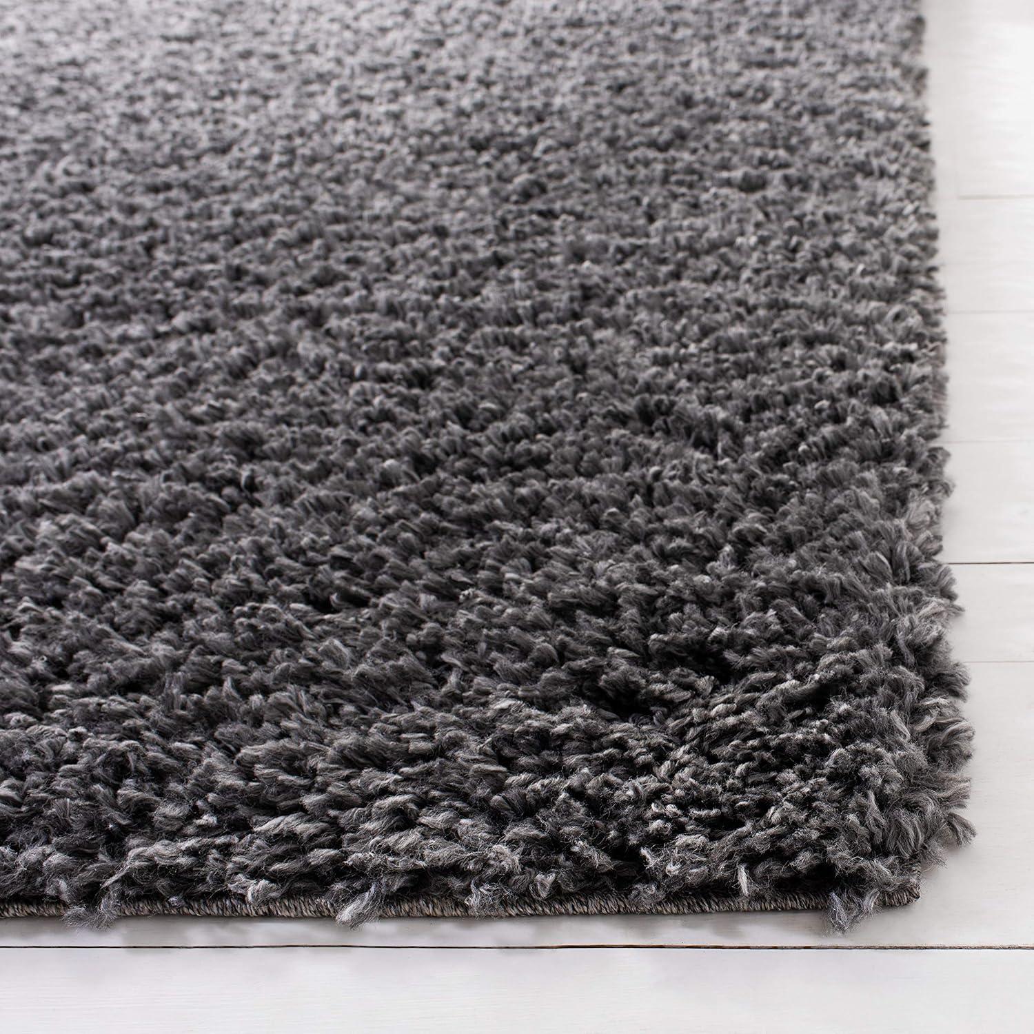 August Shag AUG200 Power Loomed Indoor Area Rug - Charcoal - 5'3"x7'6" - Safavieh