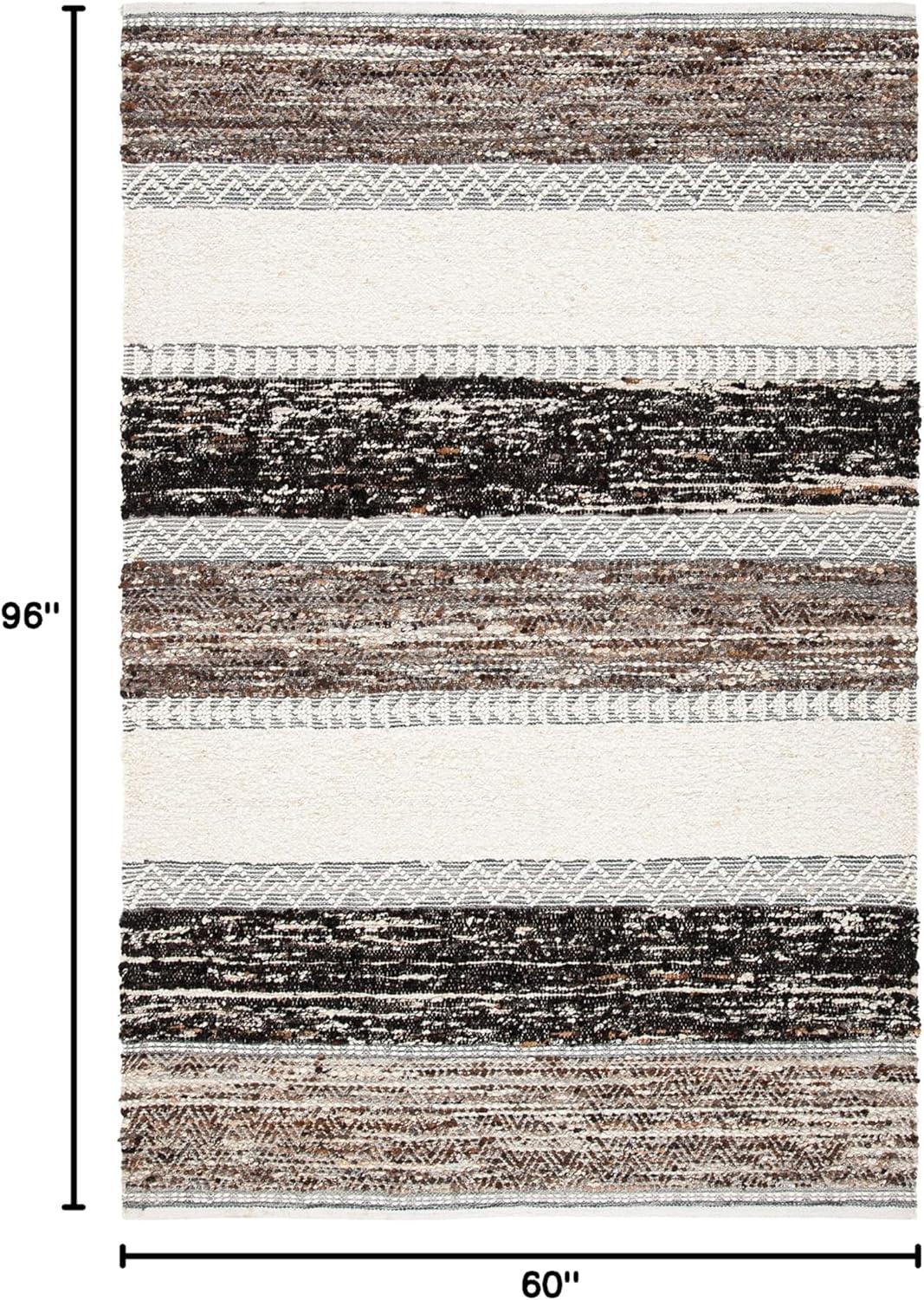 Mercury Row® Pante Macassar Southwestern Hand-Woven Cotton/Wool Brown/Ivory/Black Area Rug
