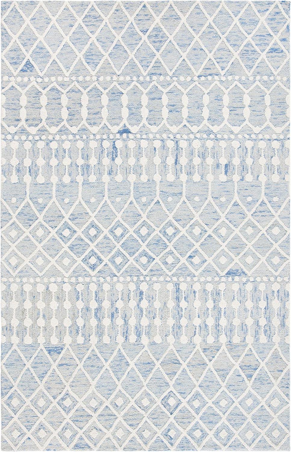 Blossom BLM115 Hand Tufted Area Rug - Blue/Ivory - 6'x9' - Safavieh.