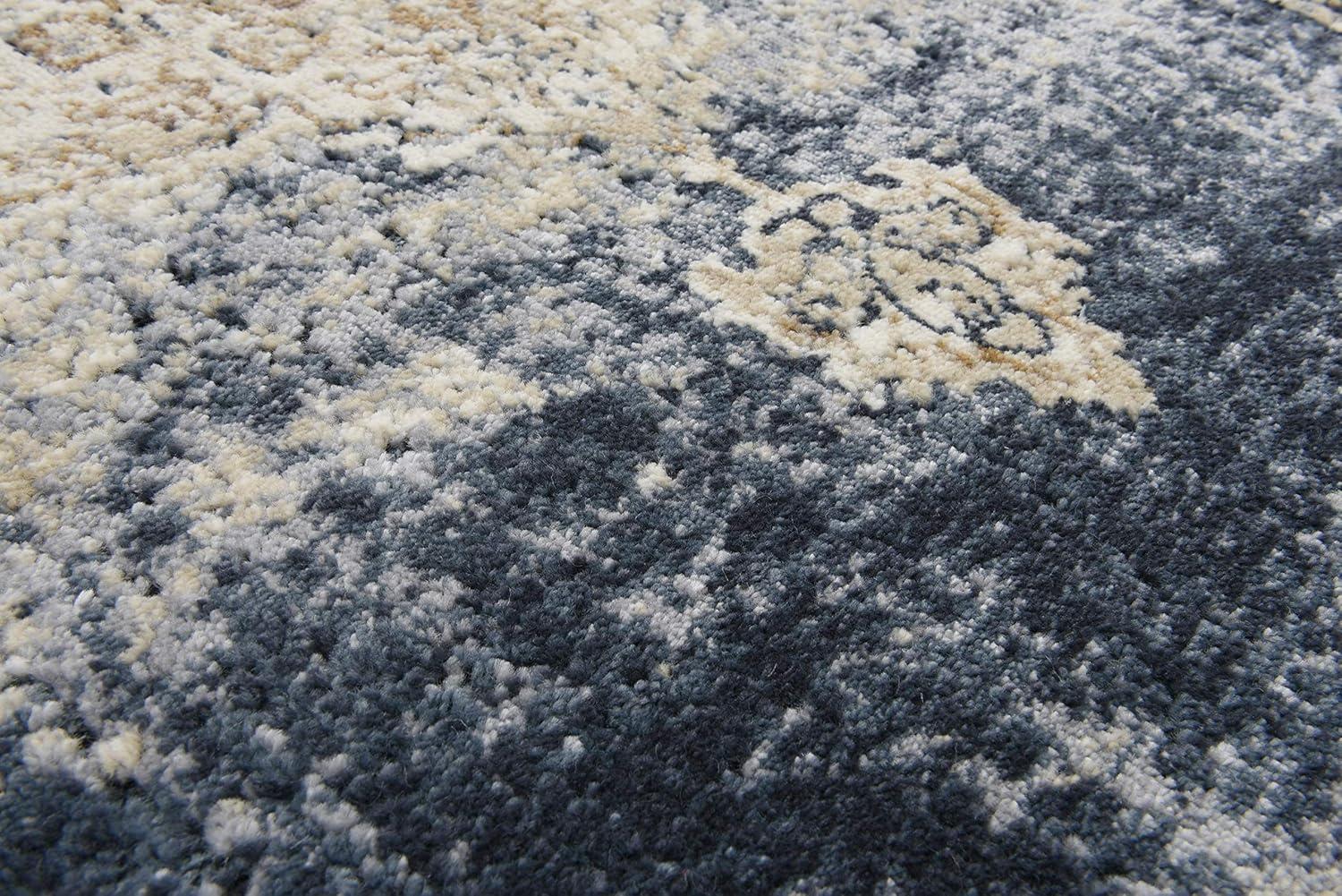 Unique Loom Chateau Collection Area Rug - Roosevelt (6' 1" x 9' Rectangle Slate Blue/Beige)