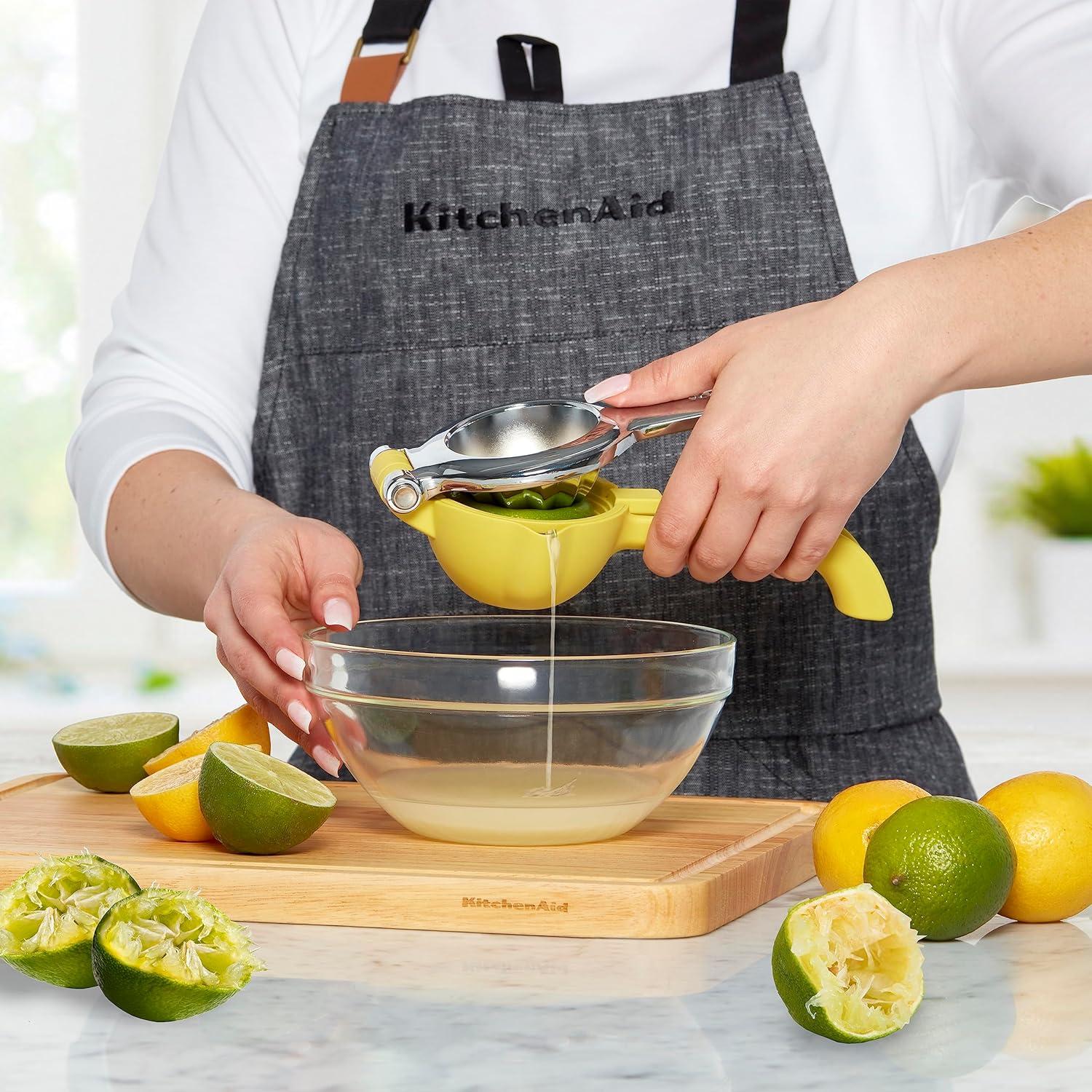 Yellow Aluminum and Nylon Citrus Squeezer