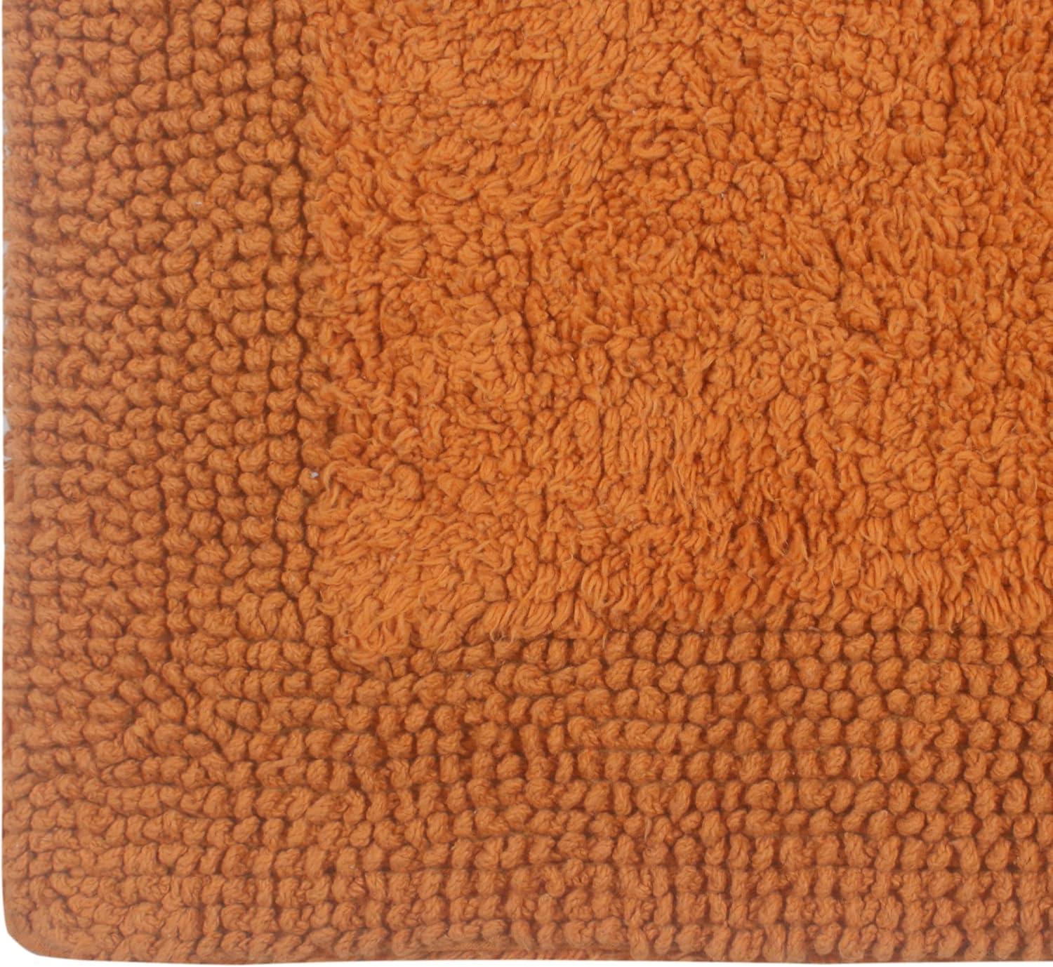 Home Weavers Luxury Collection 100% Cotton Reversible Bathroom Rug Set Machine Washable Bathroom Rug-17"x24", Bath Rug- 21"x34", U Shaped Contour- 20"x20", Terracotta Color 3 Piece Bath Carpet set