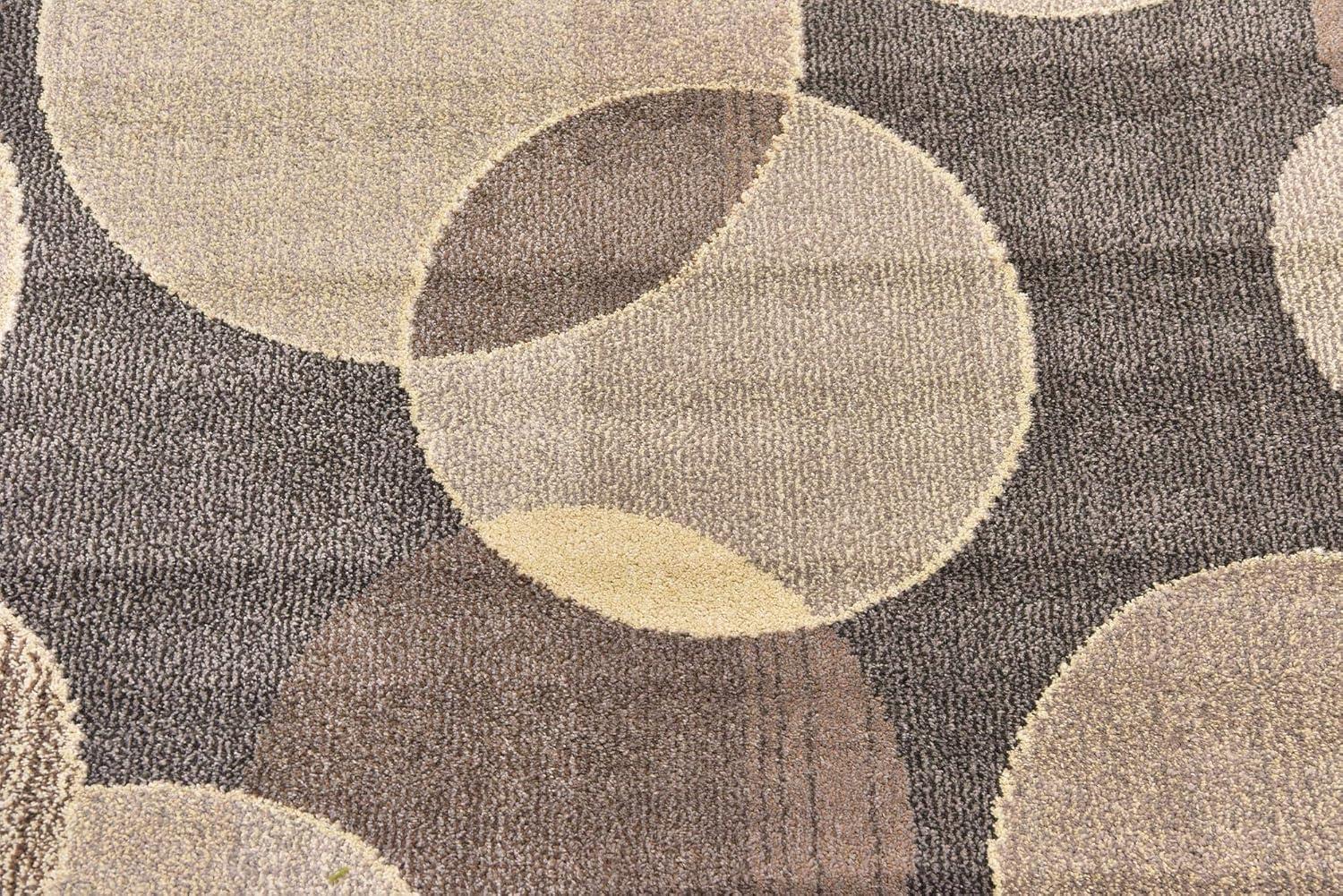 Unique Loom Chromatic Collection Modern Bokeh & Vibrant Abstract Area Rug for Any Home Décor, Rectangular 5' 0" x 8' 0", Gray/Beige